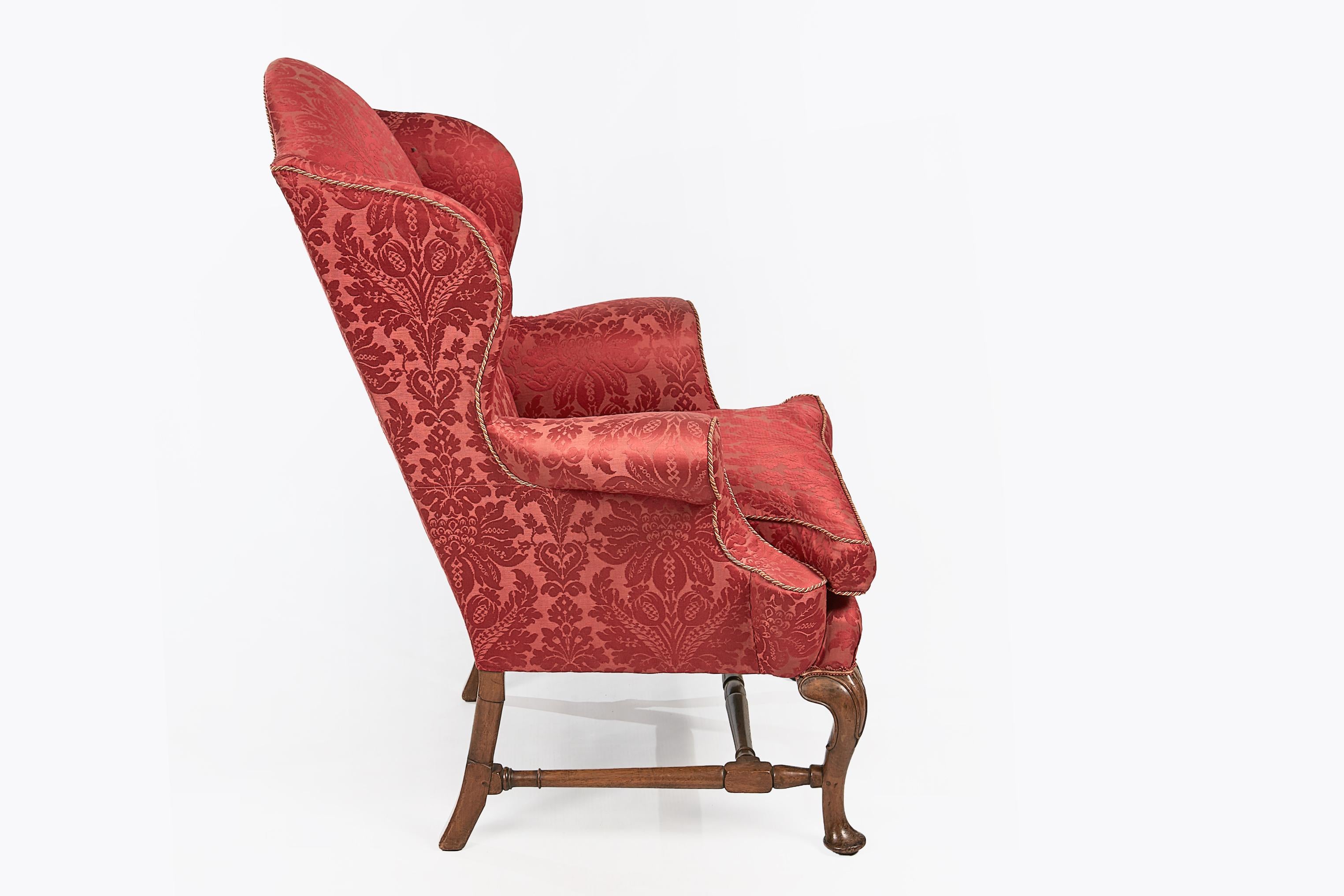 Irish Early 19th Century Regency Pair of Walnut Wing Chairs