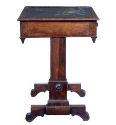 Early 19th Century Regency Palisander Painted Slate Top Side Table