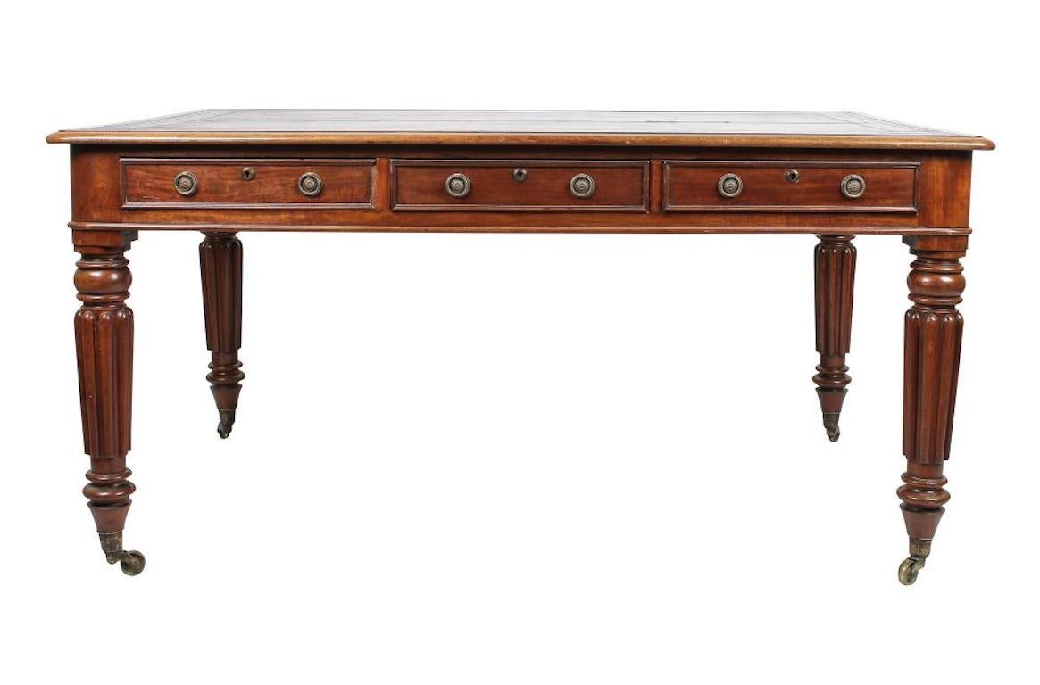 Early 19th Century Regency Partners Writing Desk In Good Condition In Essex, MA