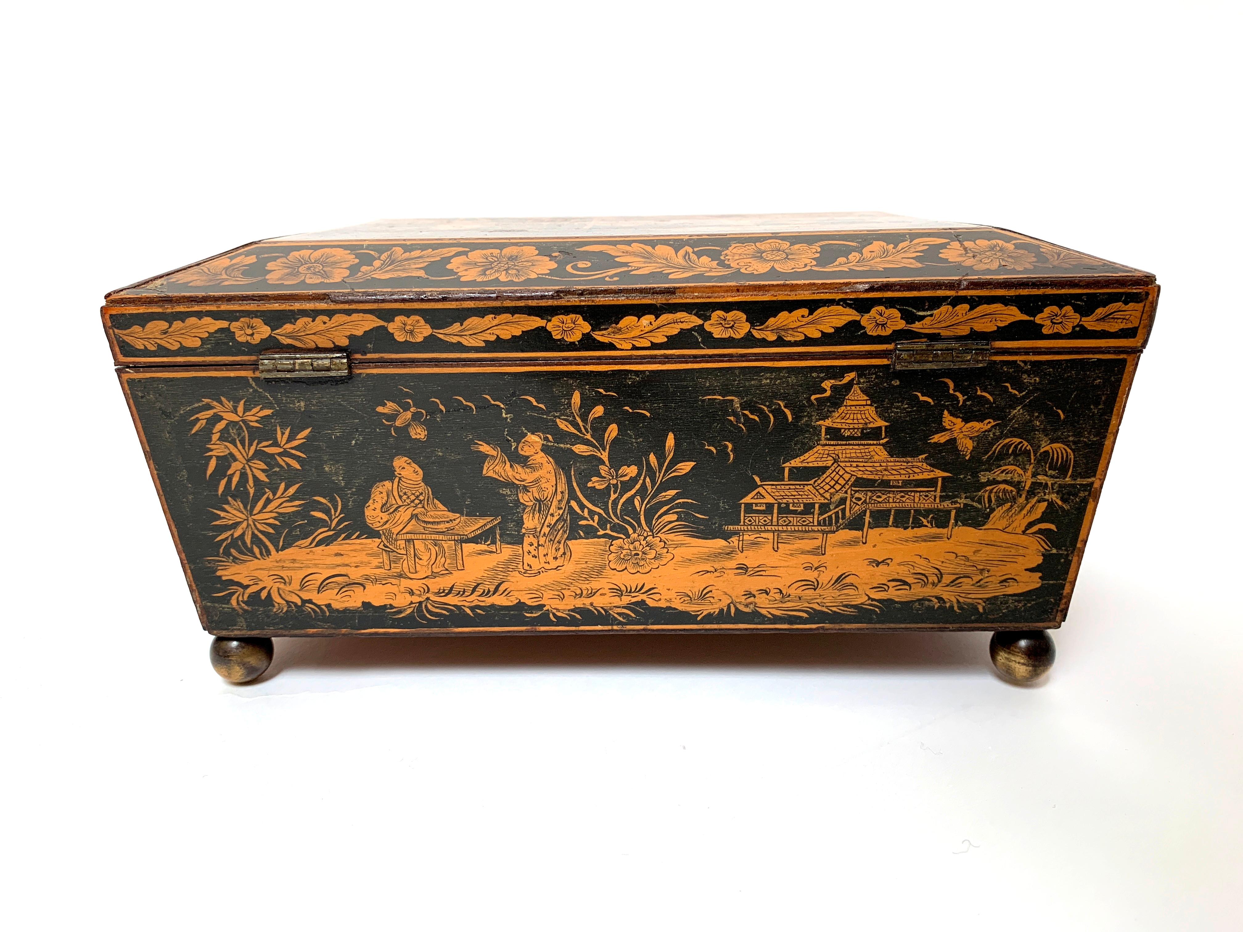 English Early 19th Century Regency Penwork Box