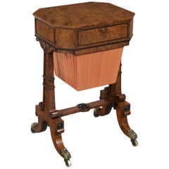Early 19th Century Regency Period Burr Myrtle Occasional Work Table