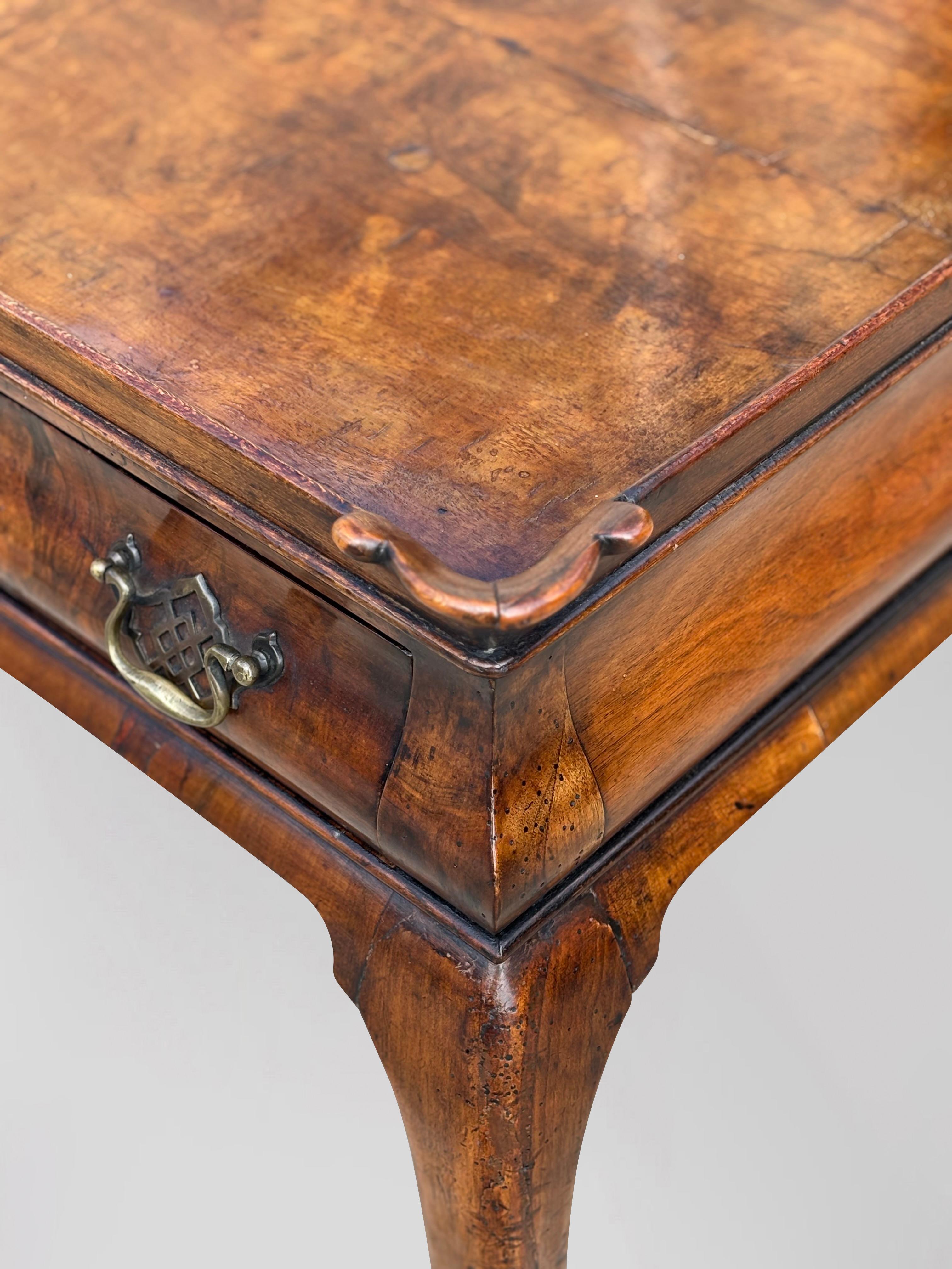 Early 19th Century Regency Period Burr Walnut Silver Table For Sale 9