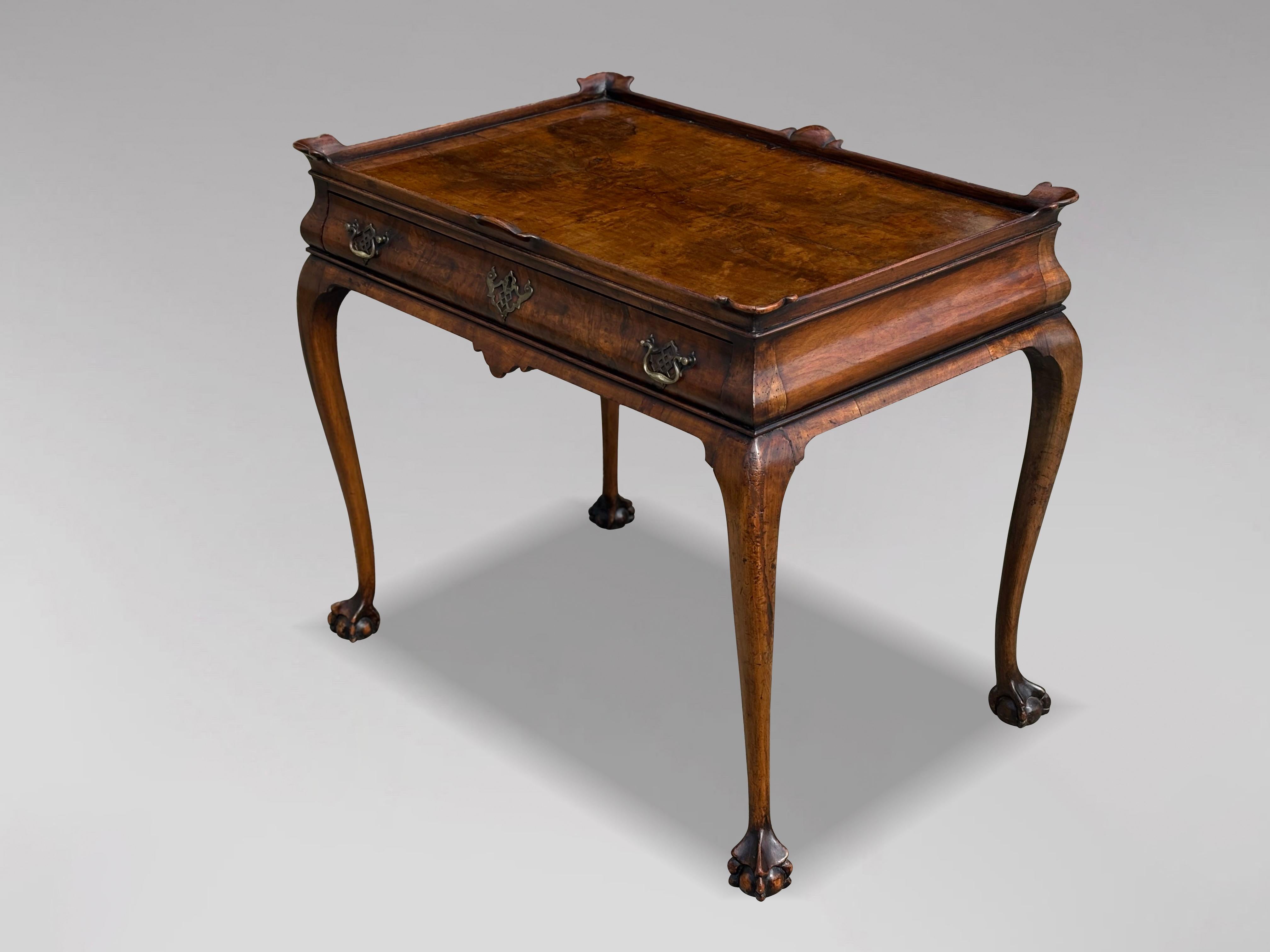 Early 19th Century Regency Period Burr Walnut Silver Table For Sale 10