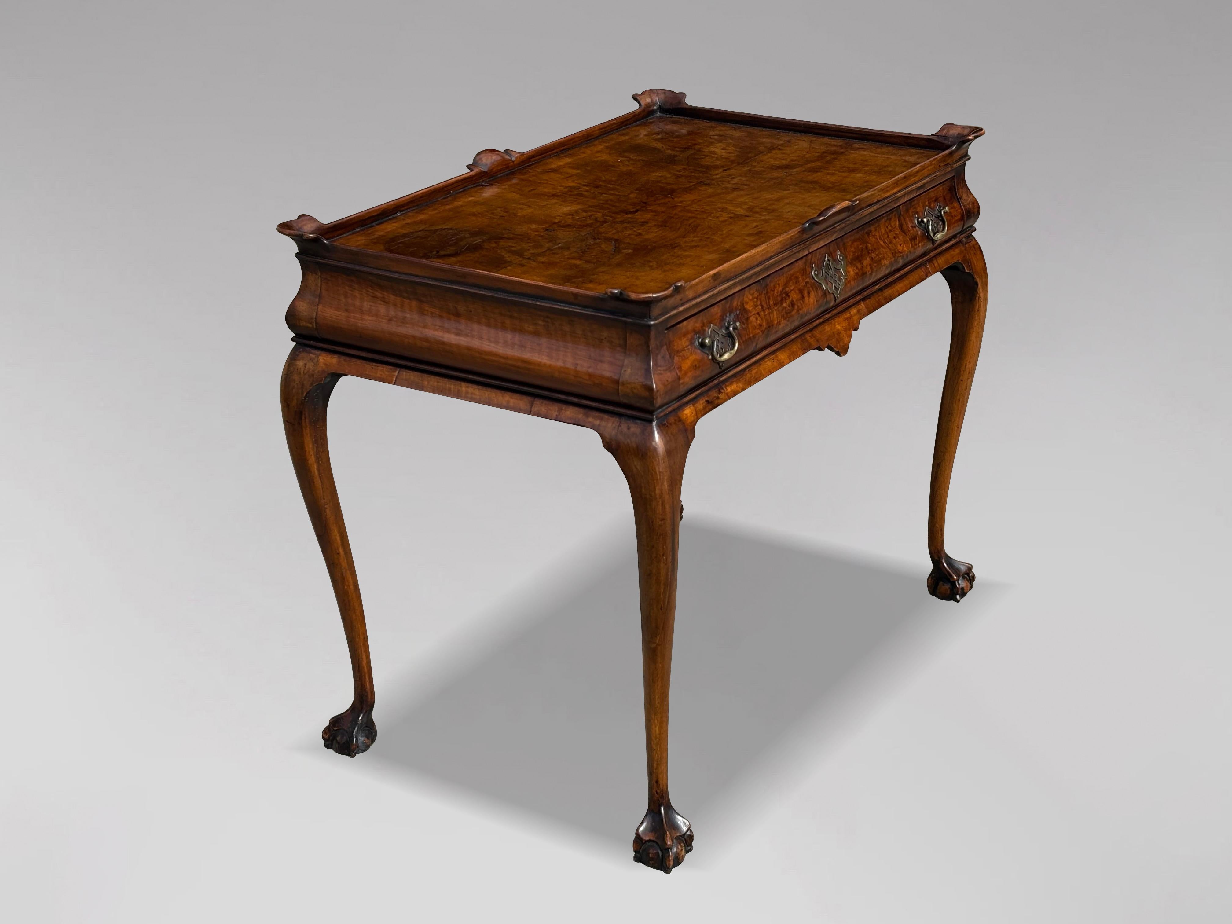 Early 19th Century Regency Period Burr Walnut Silver Table For Sale 11