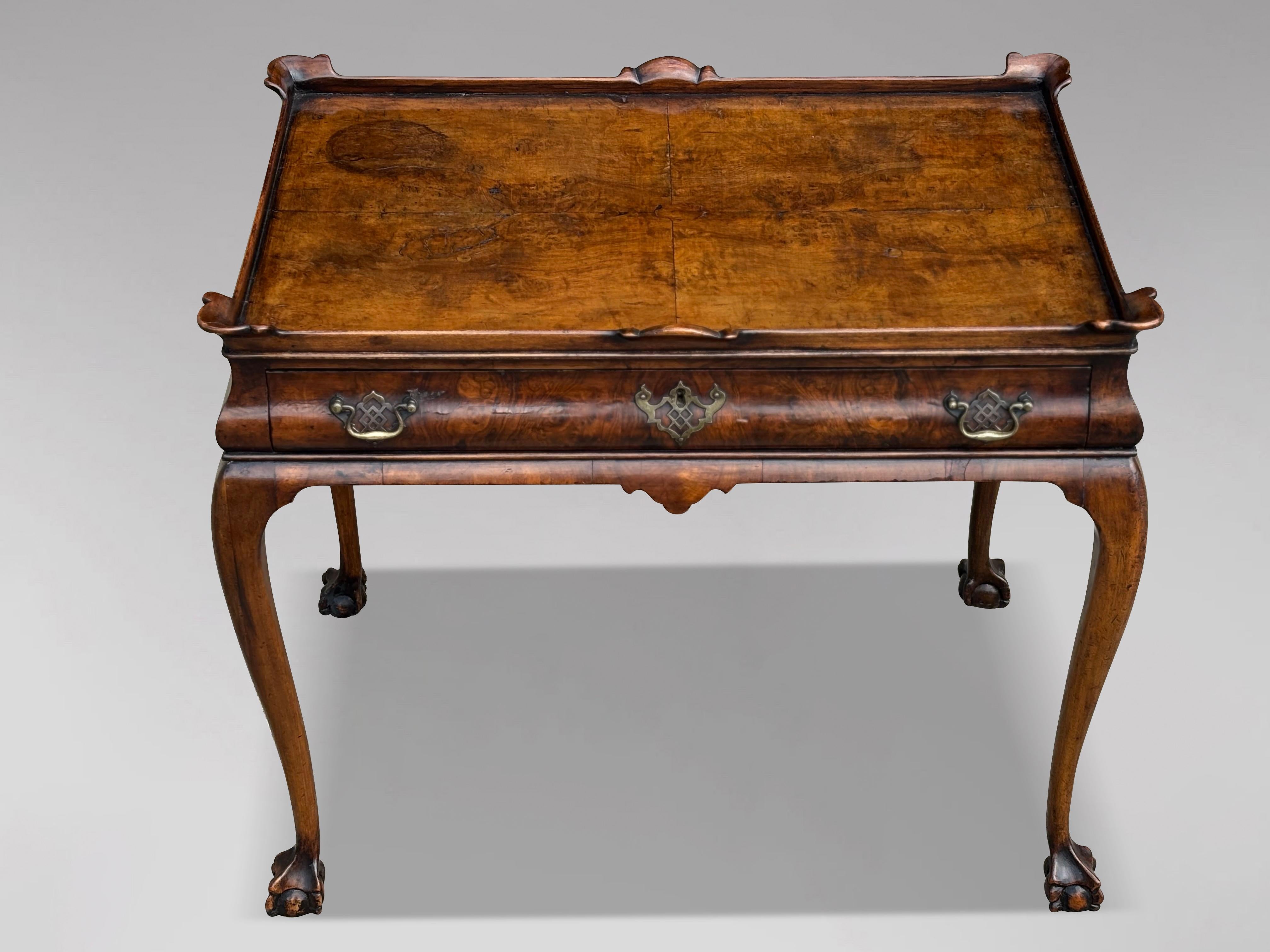 British Early 19th Century Regency Period Burr Walnut Silver Table For Sale