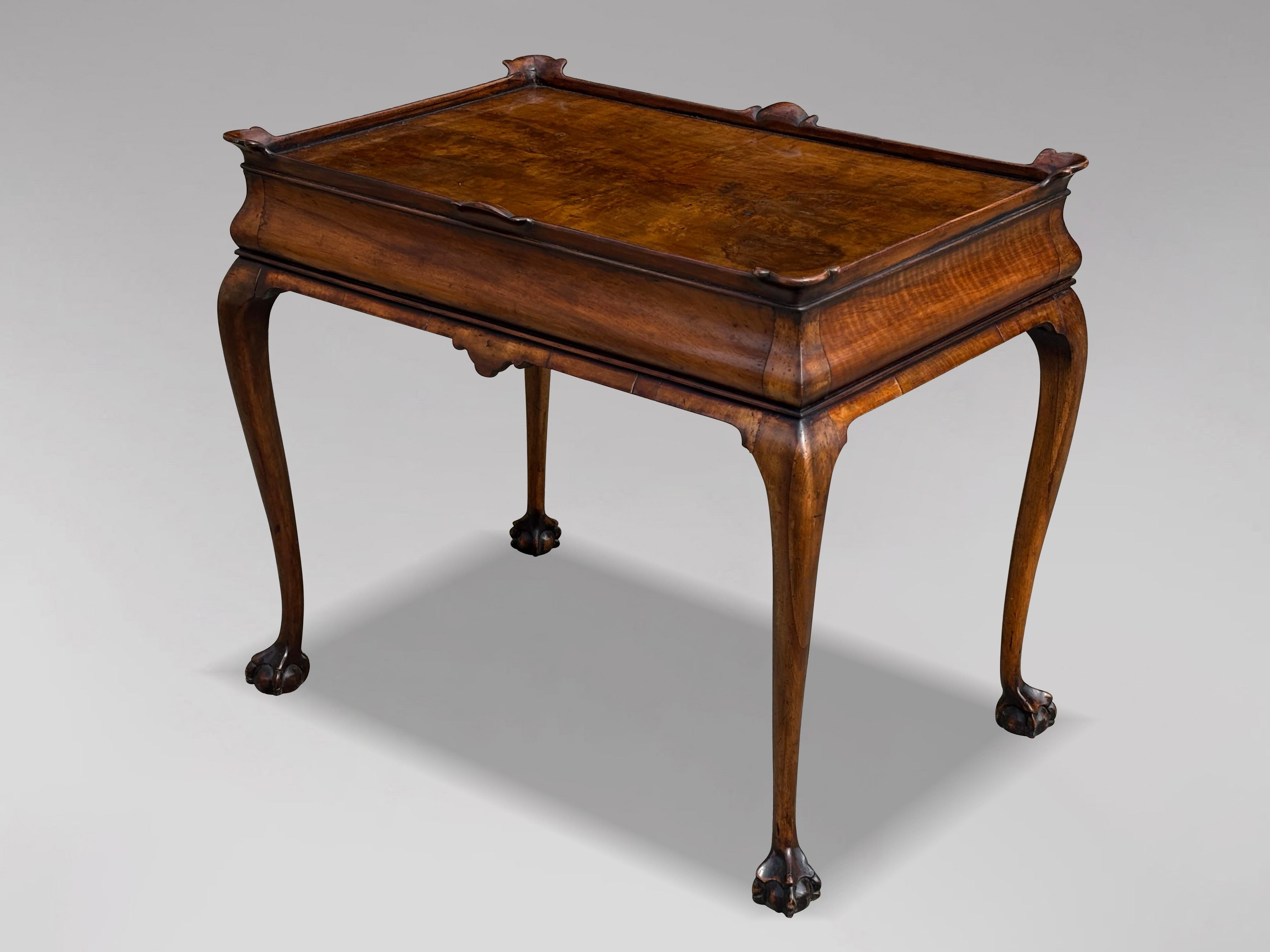 Early 19th Century Regency Period Burr Walnut Silver Table For Sale 2