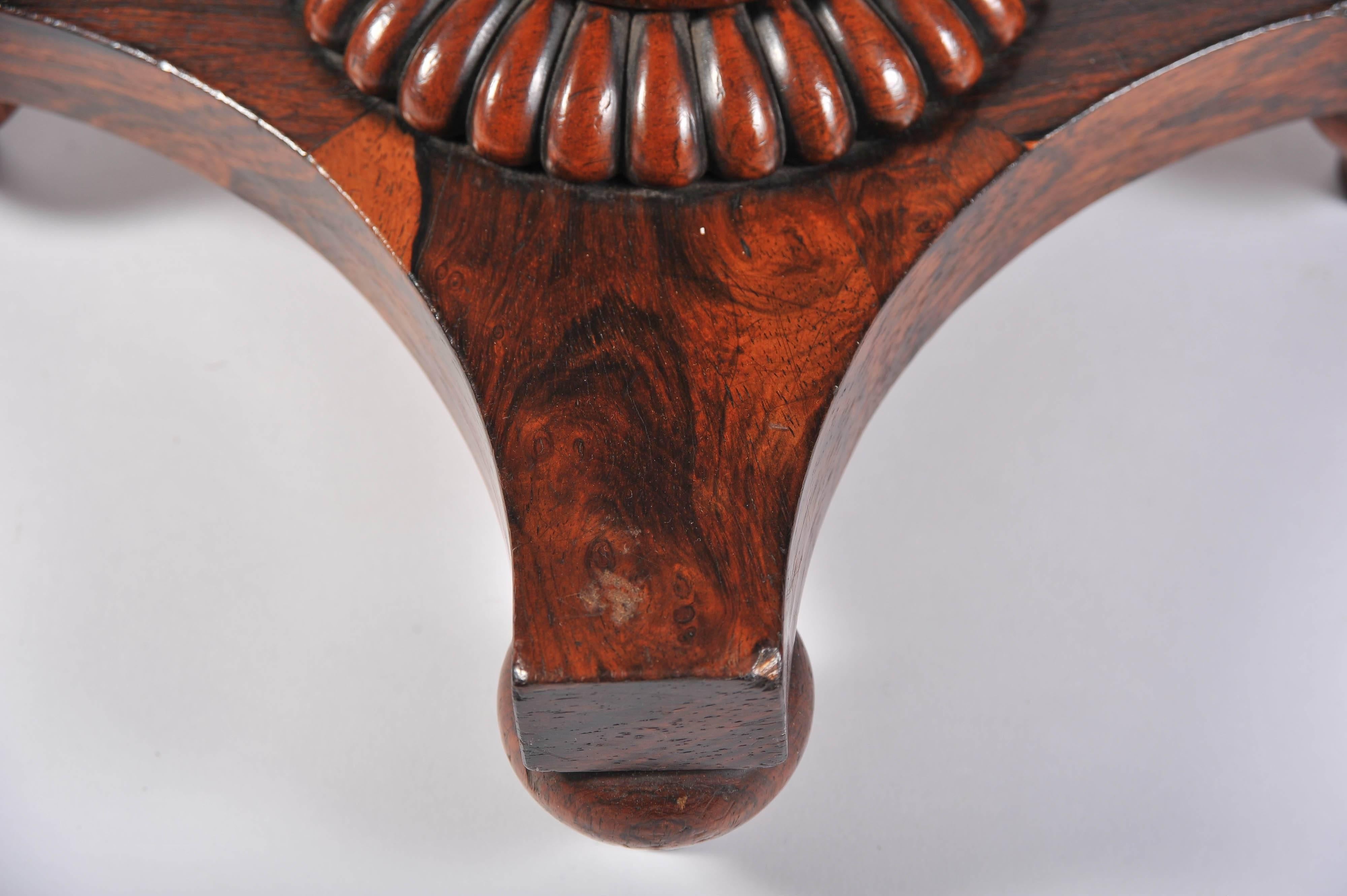 19th Century Music Stool, Regency Period, Carved Rosewood and Steel For Sale 4