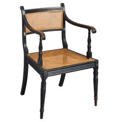 Early 19th Century Regency Period Ebonized Armchair