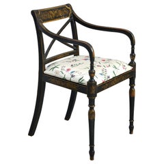 Early 19th Century Regency Period Ebonized Open Armchair