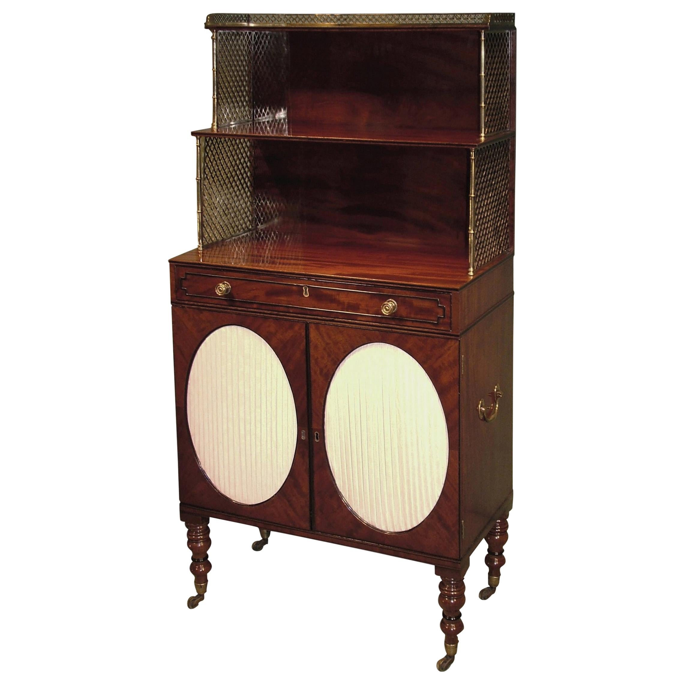 Early 19th Century Regency Period Figured Mahogany Chiffonier For Sale
