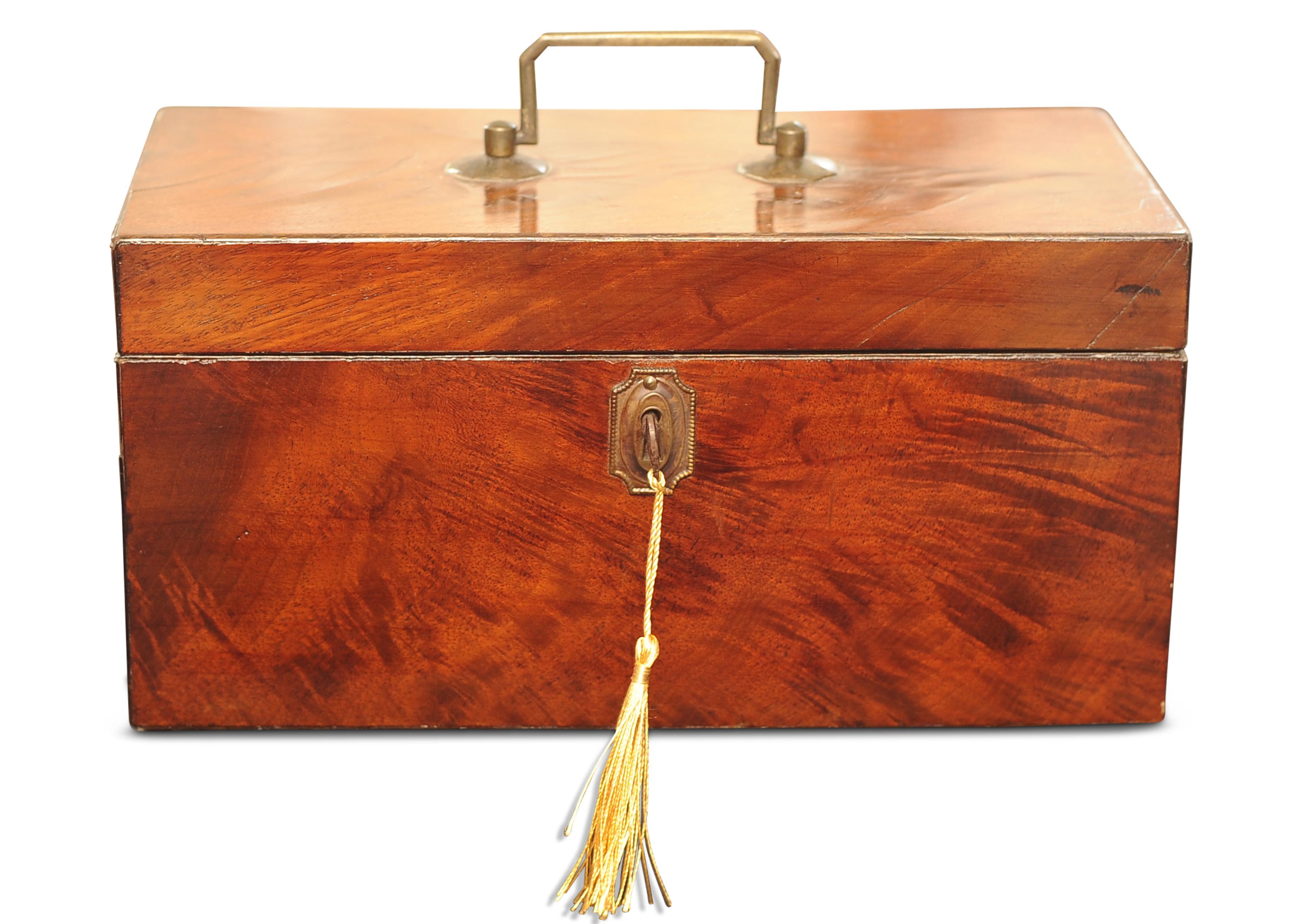 Early 19th Century Regency Period Flame Mahogany Tea Caddy Box In Good Condition For Sale In High Wycombe, GB
