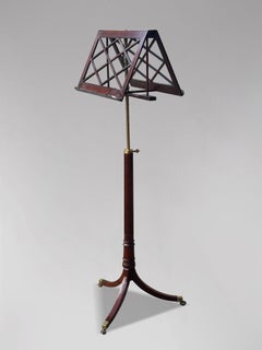 Early 19th Century Regency Period Mahogany Adjustable Folding Duet Music Stand