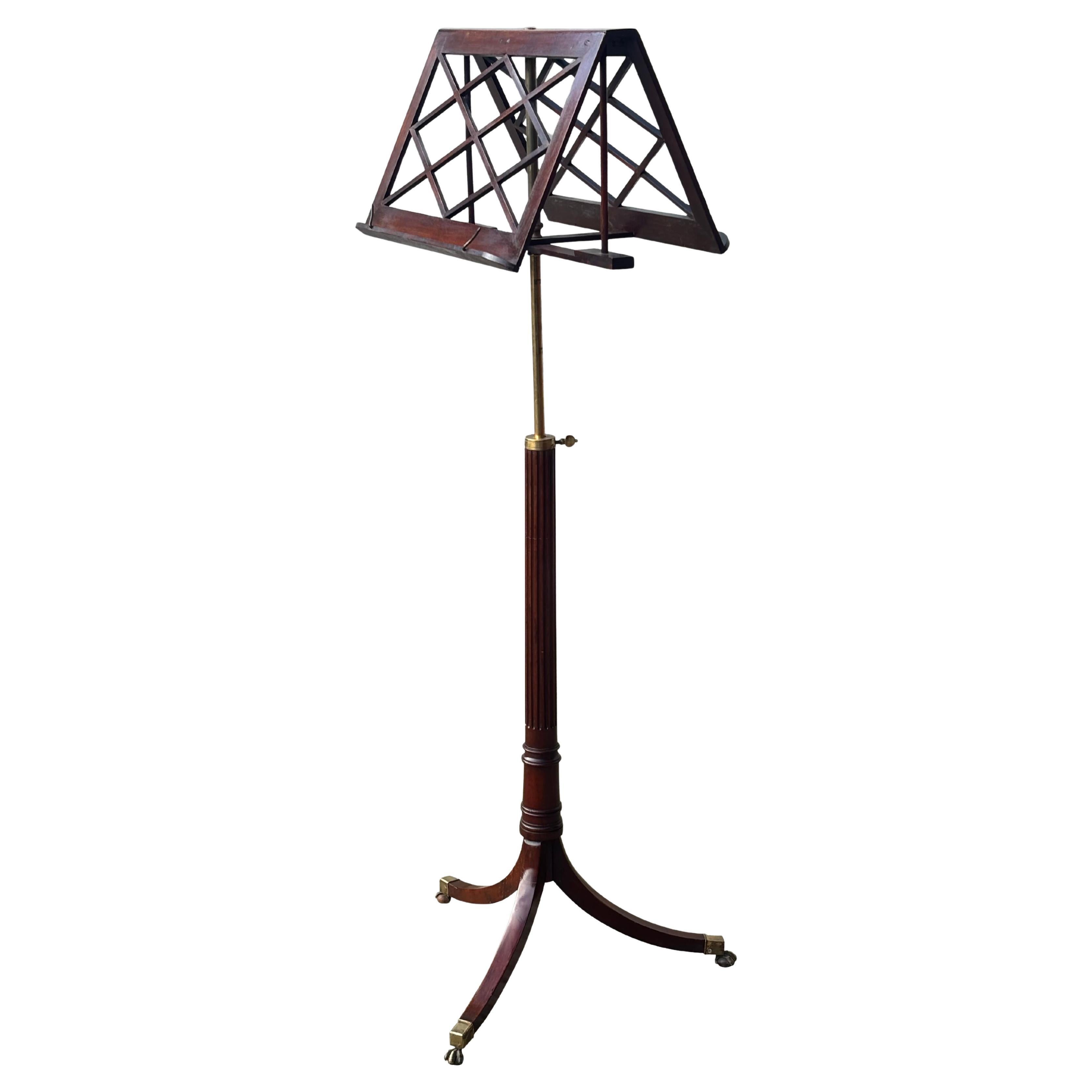 Early 19th Century Regency Period Mahogany Adjustable Folding Duet Music Stand