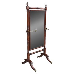 Early 19th Century Regency Period Mahogany Cheval Dressing Mirror