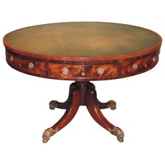 Early 19th Century Regency Period Mahogany Drum Table