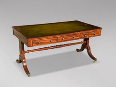 Early 19th Century Regency Period Mahogany Partners Library Writing Table