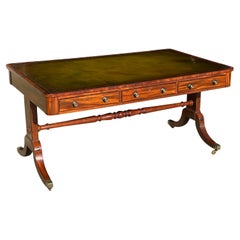 Early 19th Century Regency Period Mahogany Partners Library Writing Table