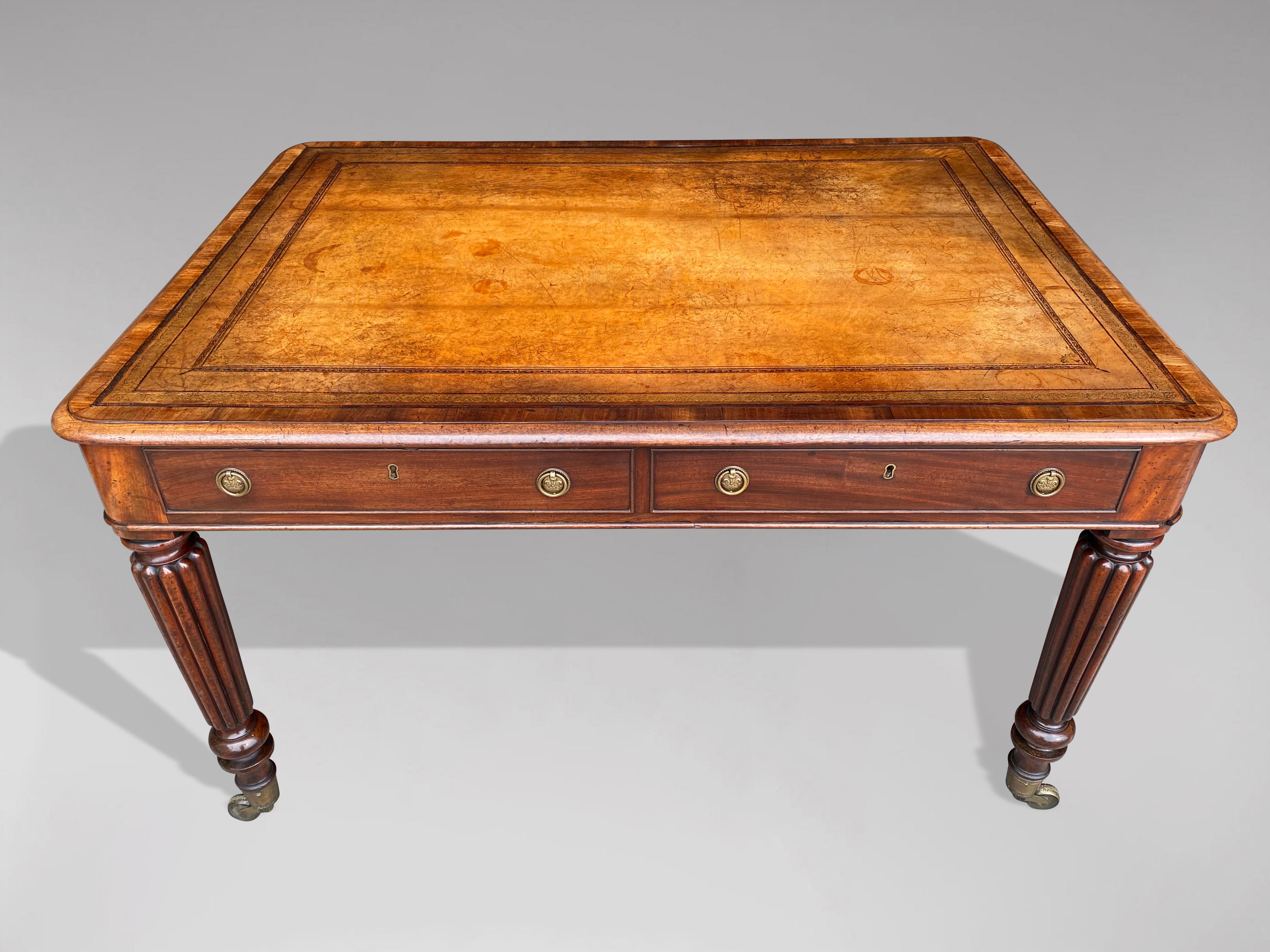 British Early 19th Century Regency Period Mahogany Partners Writing Table