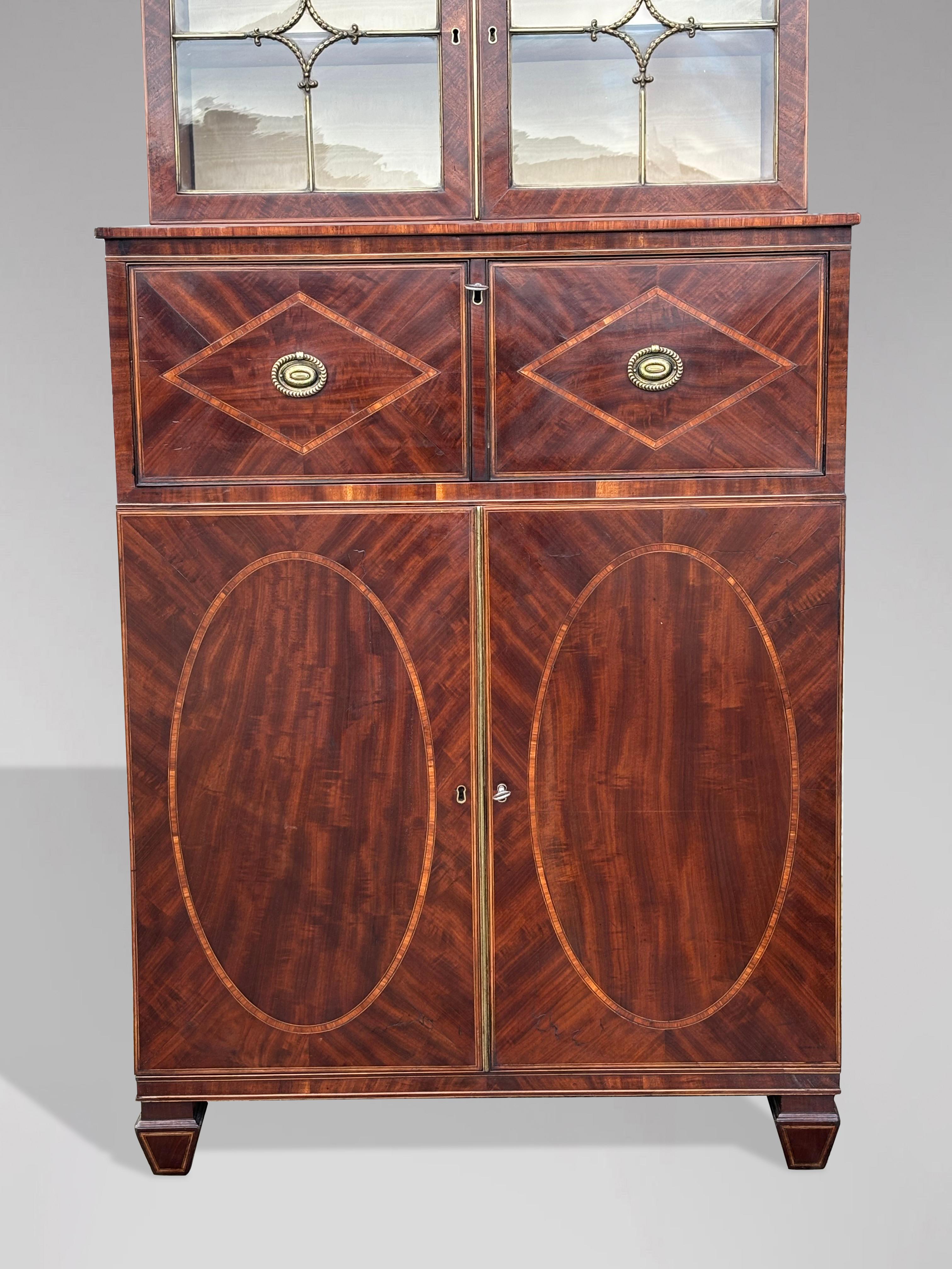 Early 19th Century Regency Period Mahogany Secretaire Bookcase In Good Condition For Sale In Petworth,West Sussex, GB