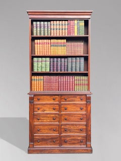 Early 19th Century regency Period Mahogany Tall Wellington Base Open Bookcase