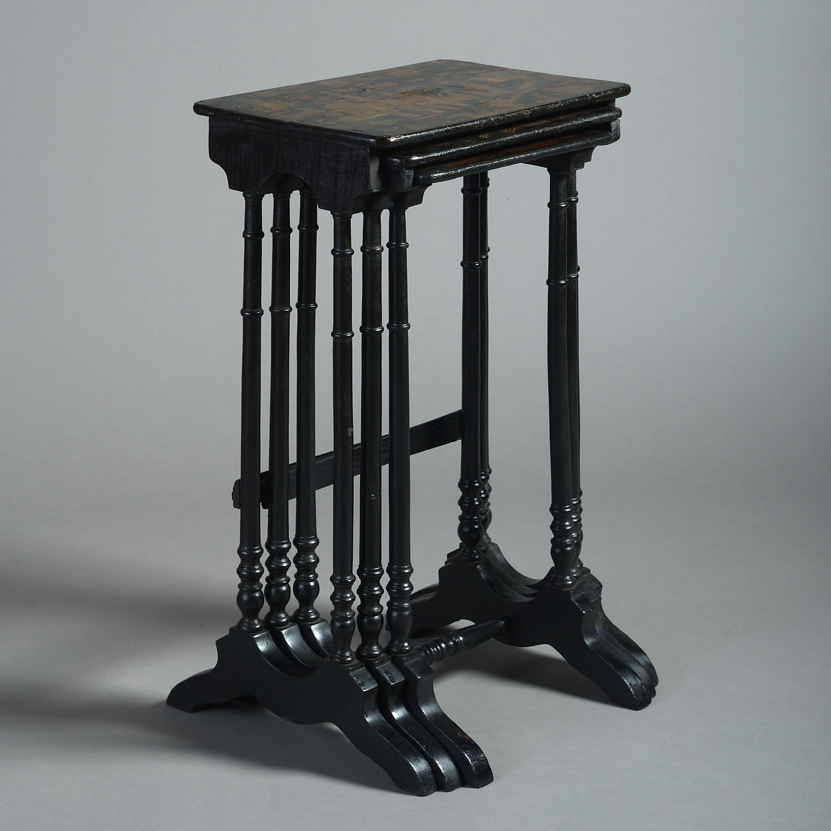 English Early 19th Century Regency Period Nest of Tables