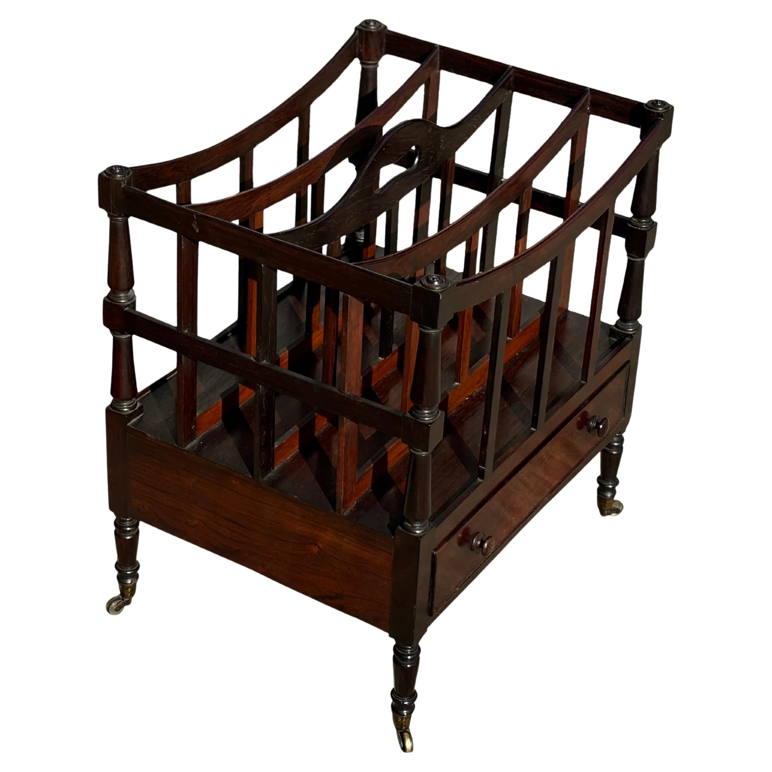 Early 19th Century Regency Period Rosewood Canterbury