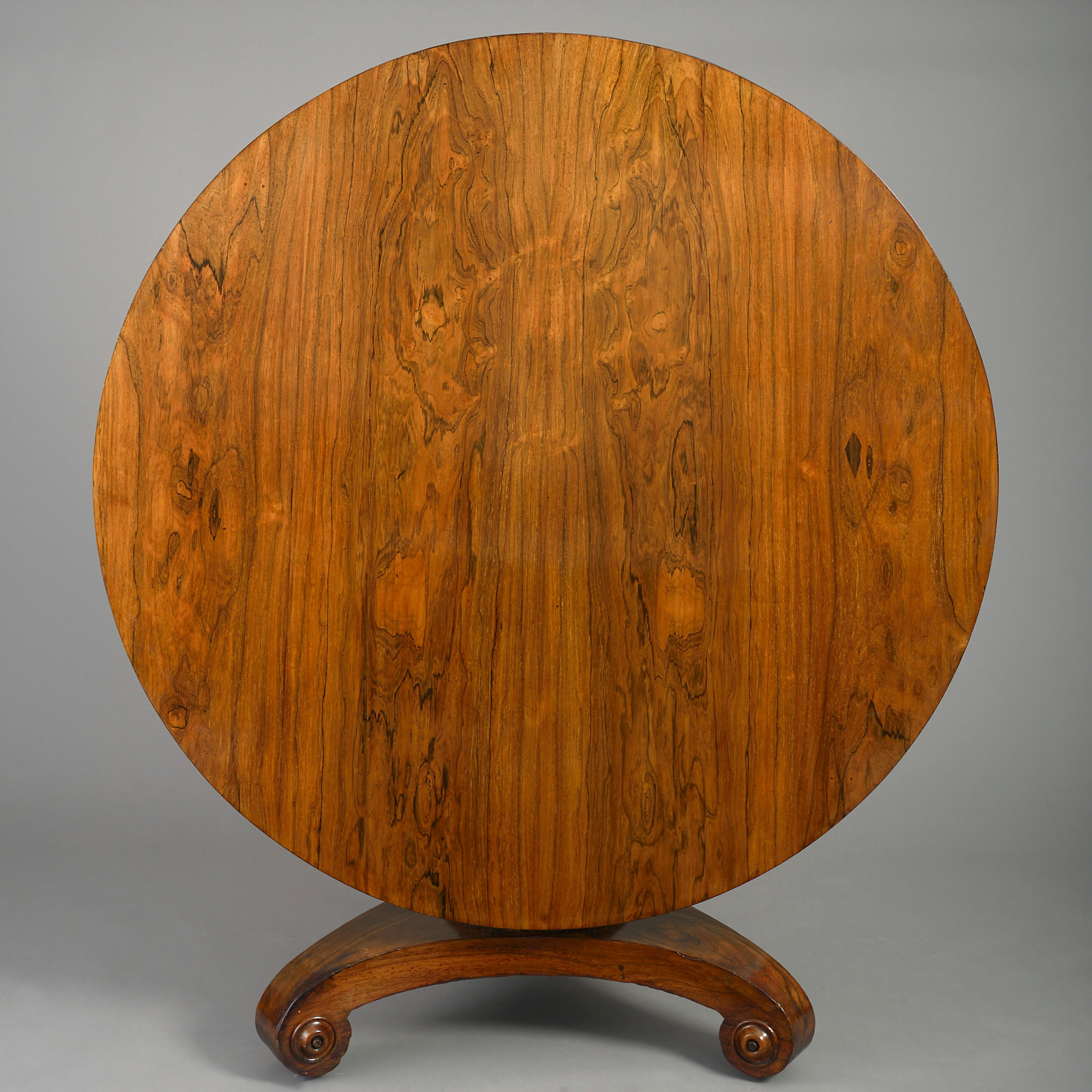 English Early 19th Century Regency Period Rosewood Centre Table