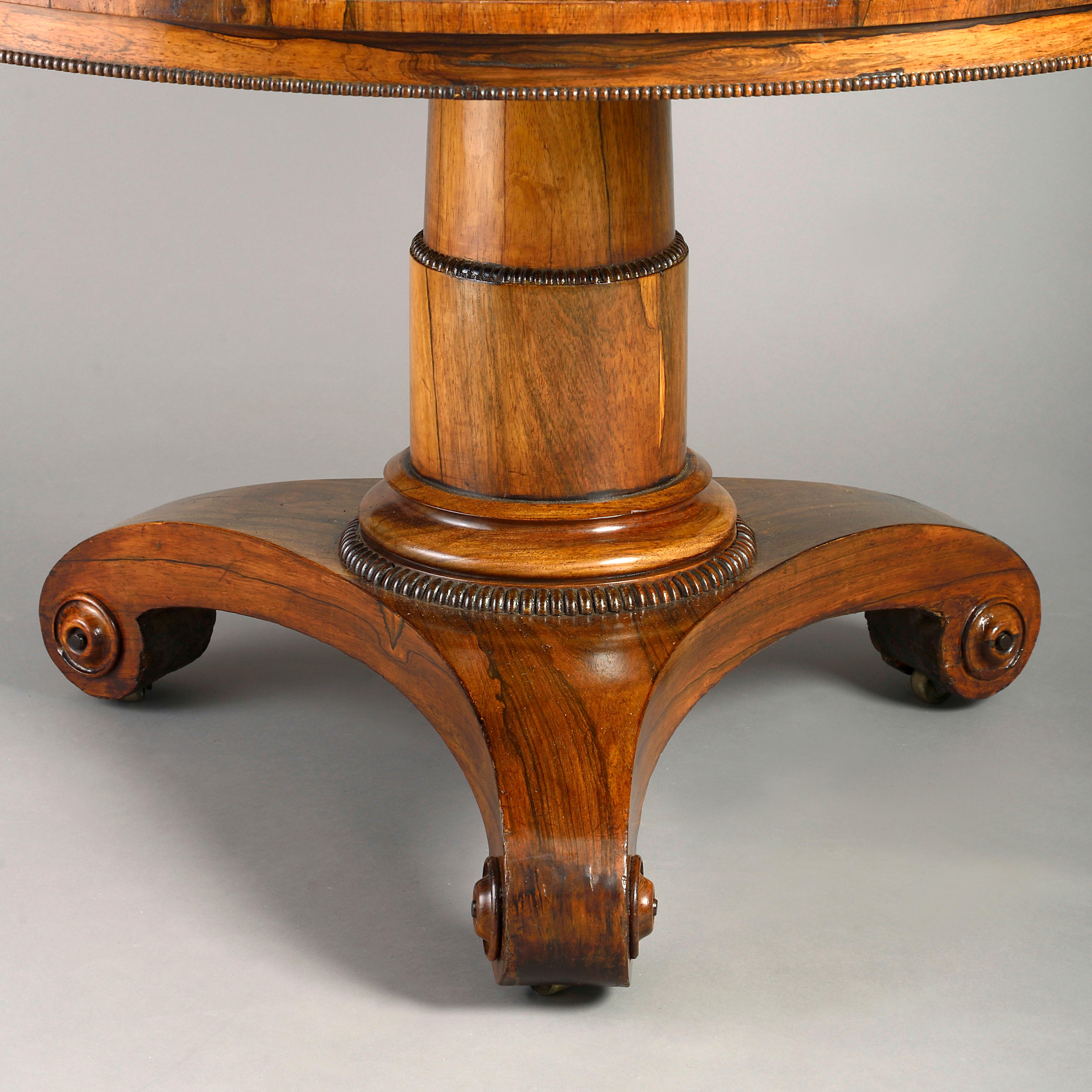 Hand-Crafted Early 19th Century Regency Period Rosewood Centre Table