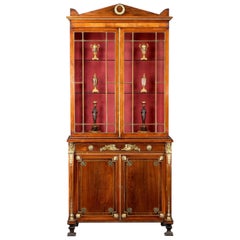 Antique Early 19th Century Regency Period Rosewood and Ormolu Mounted Secretaire Cabinet
