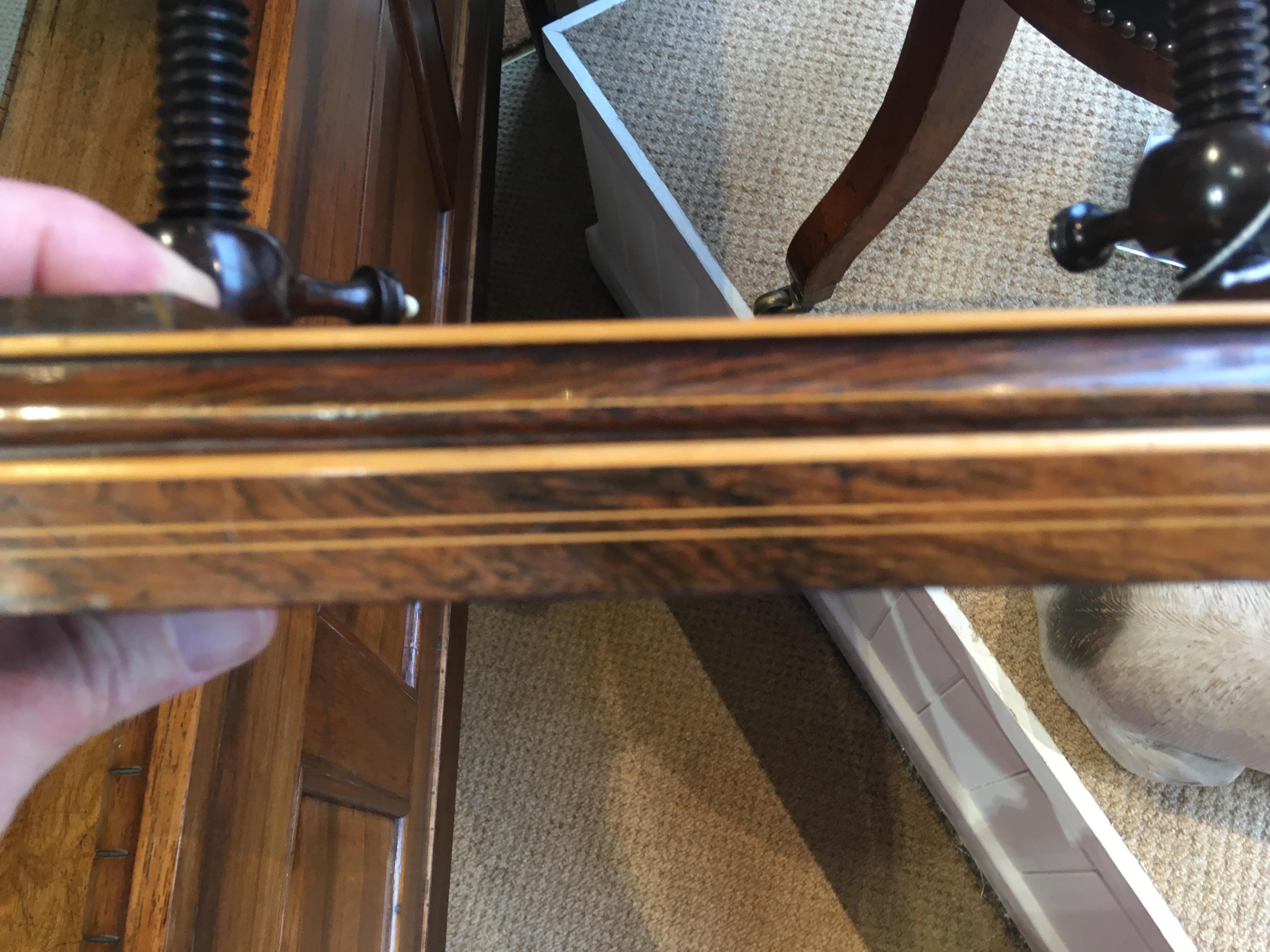 European Early 19th Century Regency Period Rosewood & Painted Flower Press For Sale