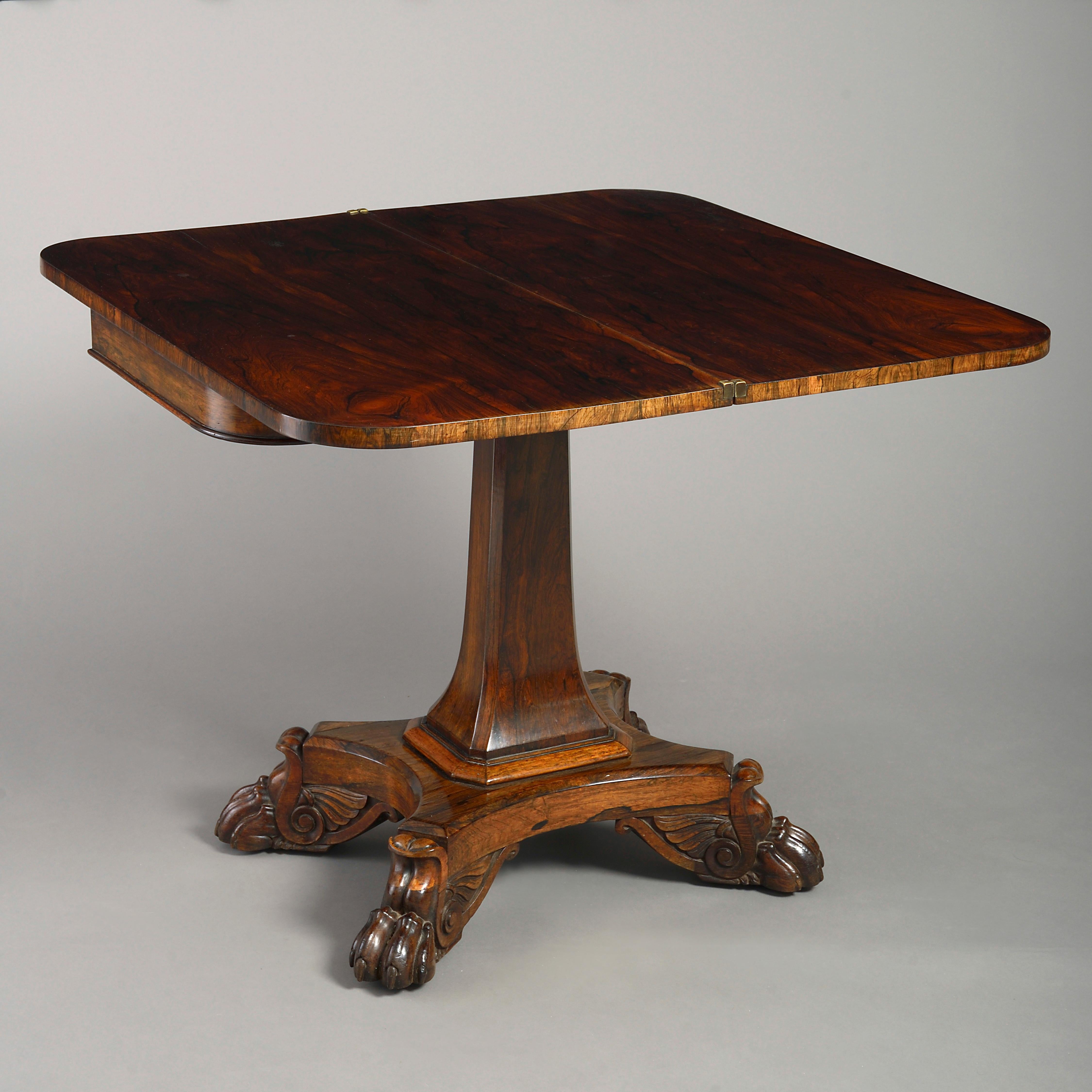 Hand-Carved Early 19th Century Regency Period Rosewood Tea Table