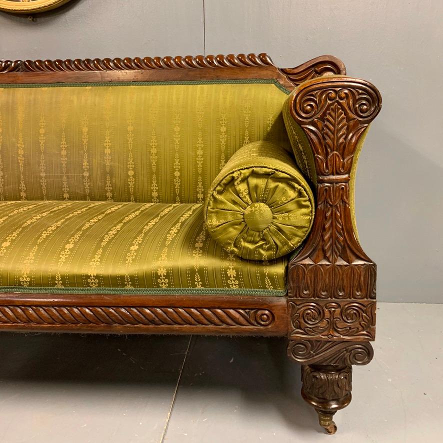 Early 19th Century Regency Rosewood 3-Seat Sofa In Good Condition In Uppingham, Rutland
