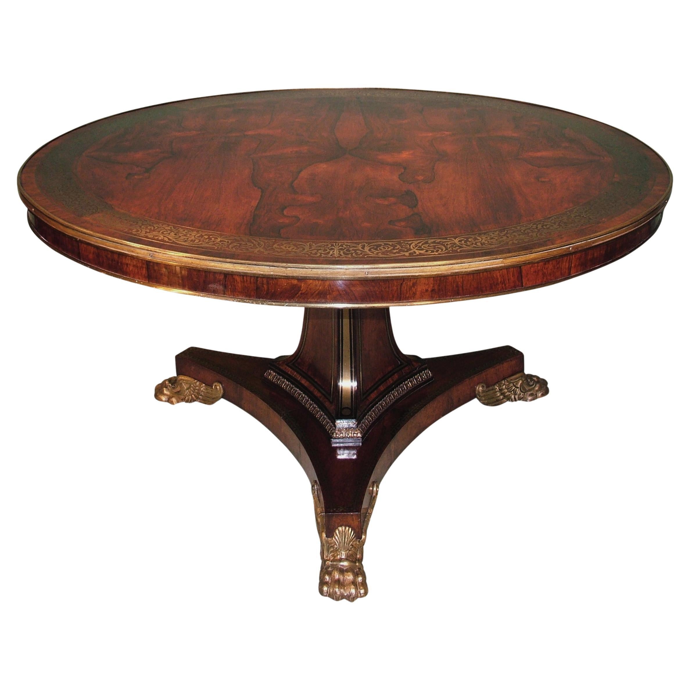 Early 19th Century Regency Rosewood and brass mounted Centre Table