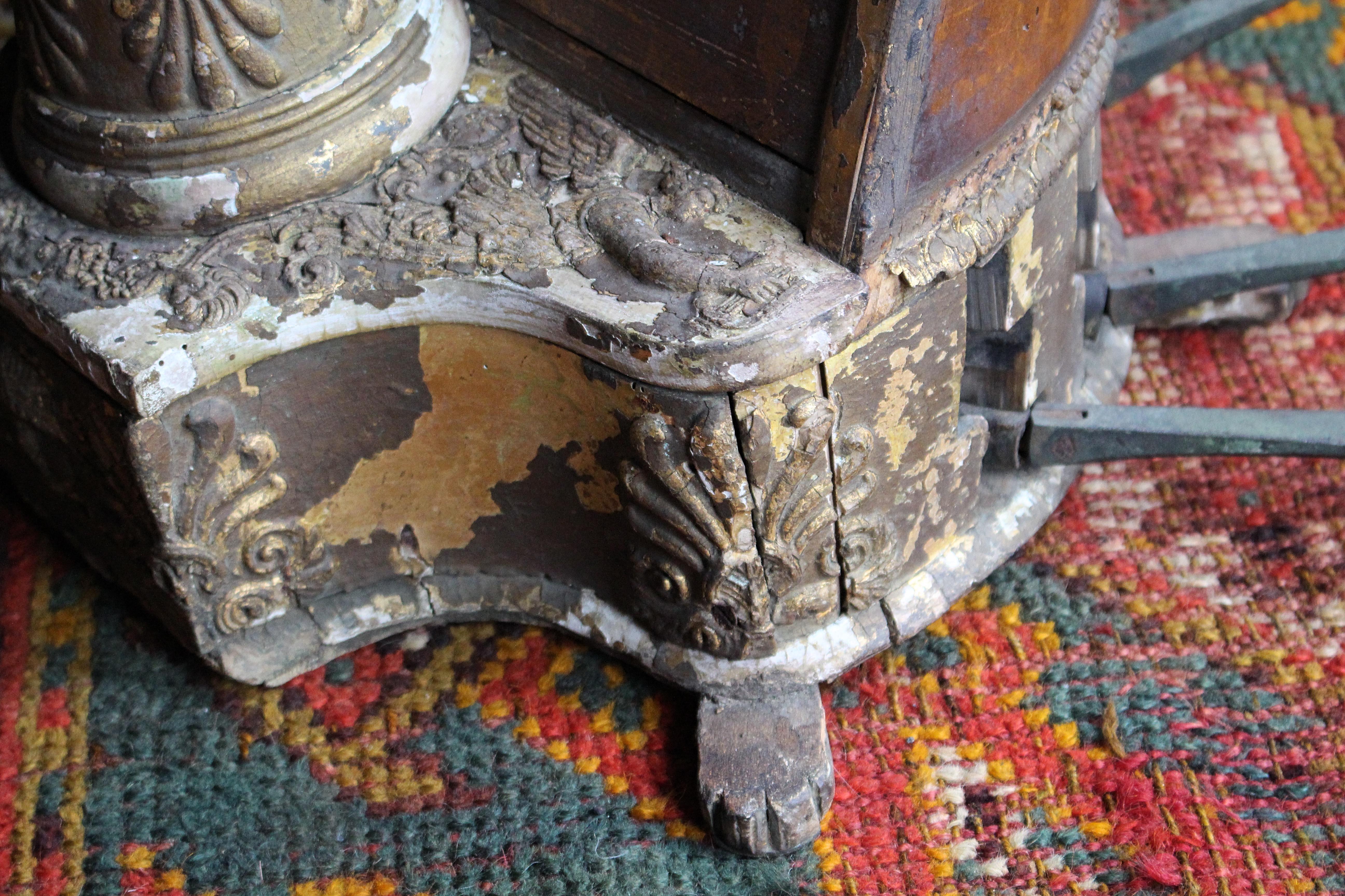 Arpa de madera dorada y satinada de la Regencia de principios del siglo XIX Casa de campo Madera satinada