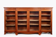Early 19th century Regency Satinwood Breakfront Glazed Floor Bookcase