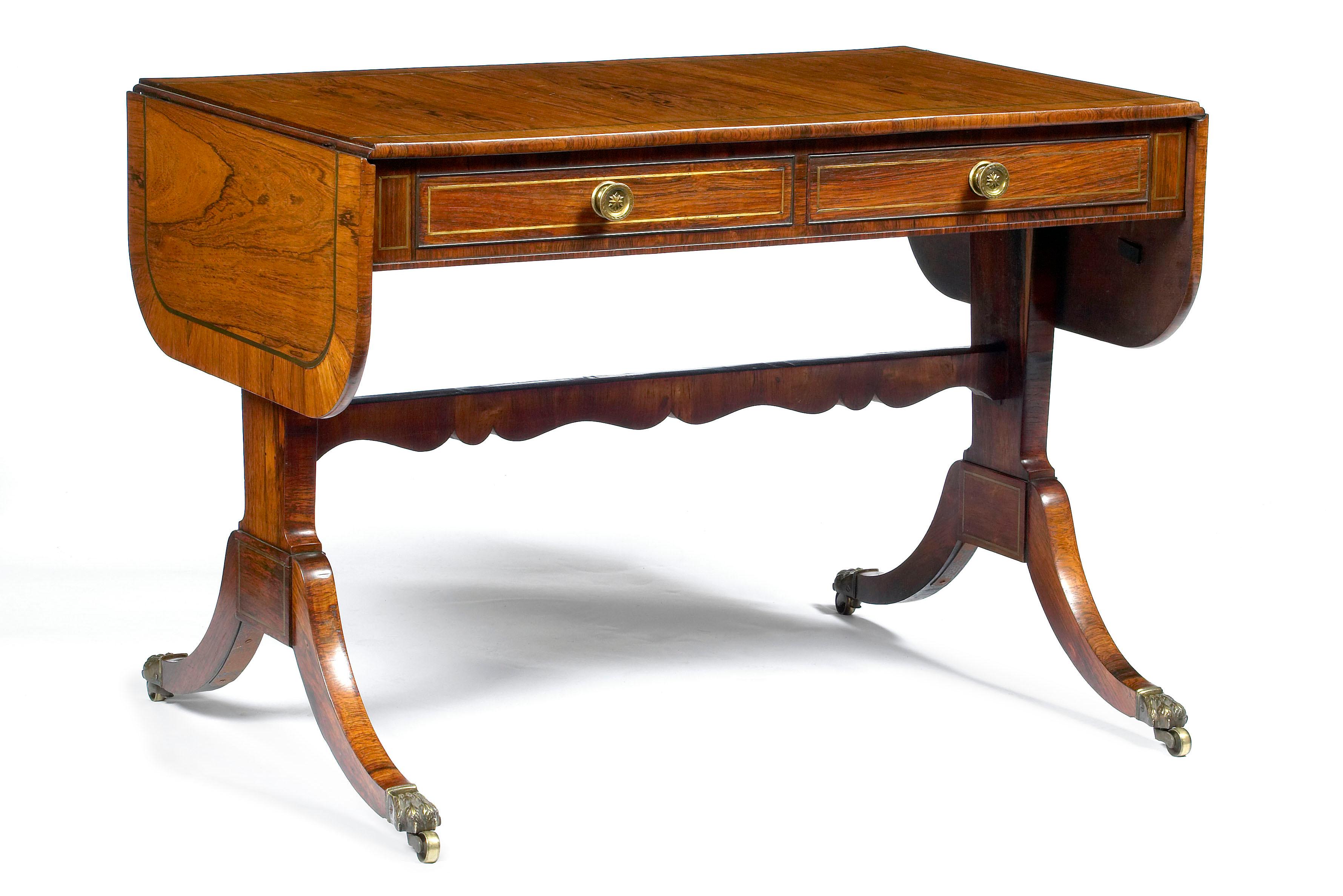 irlandais Table de canapé Regency du début du XIXe siècle d'après Thomas Sheraton en vente