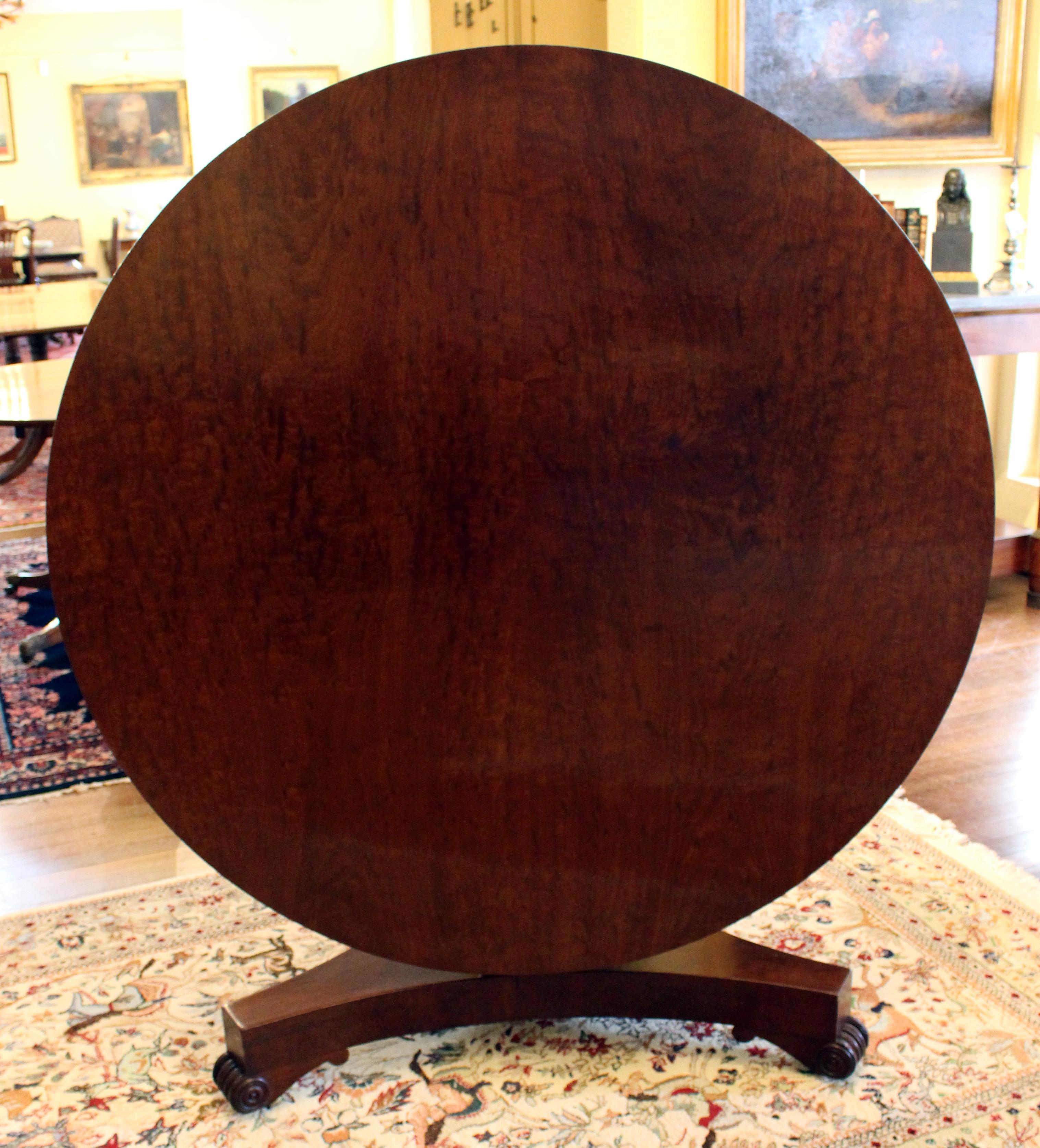 Wood Early 19th Century Regency to George IV Tilt-Top Center Table For Sale