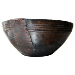 Antique Early 19th Century Repaired Beechwood Bowl, circa 1830-1840