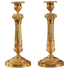 Early 19th Century Restauration Ormolu Candlesticks