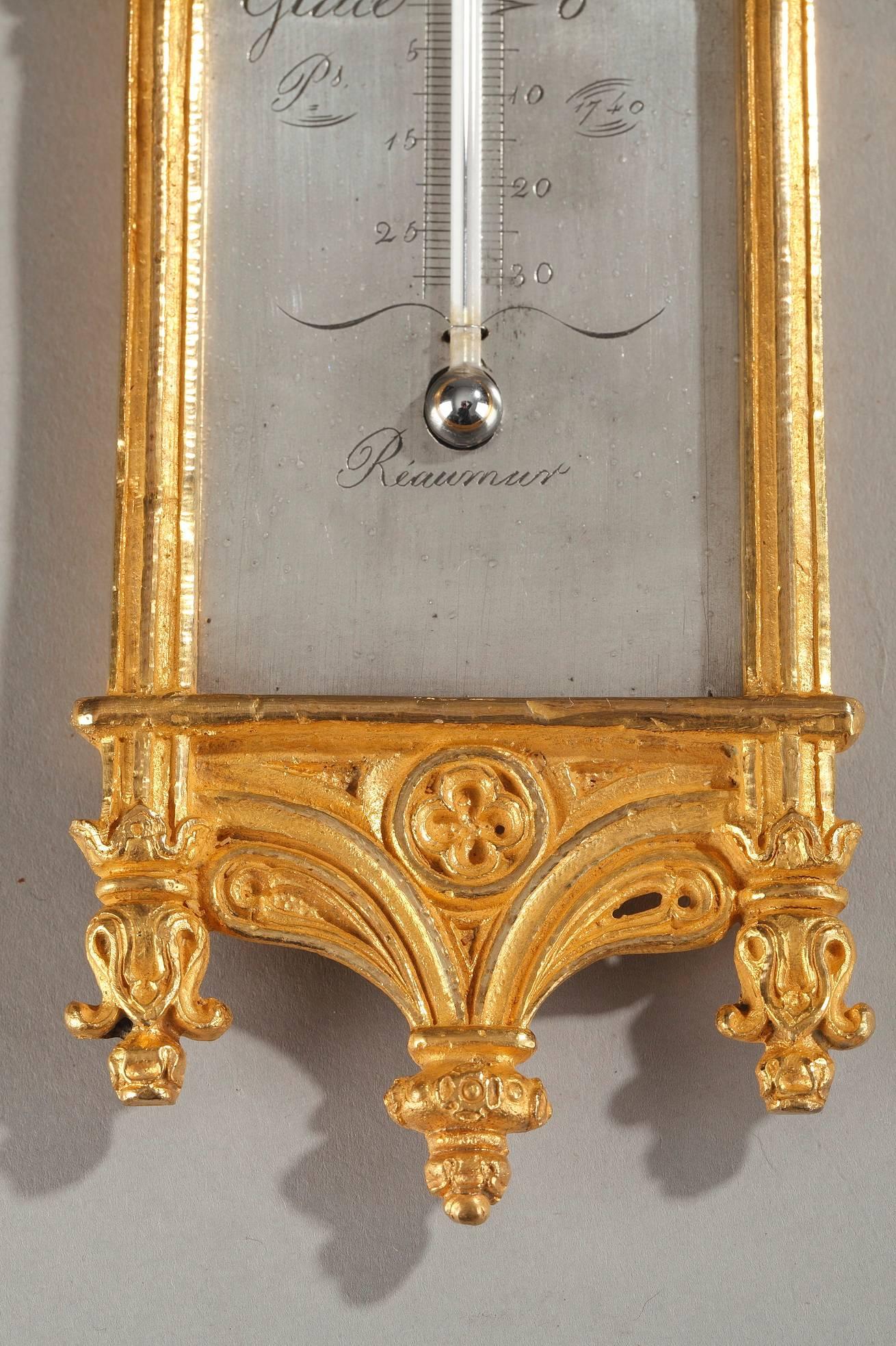 Bronze Early 19th Century Restauration Thermometer and Semainier
