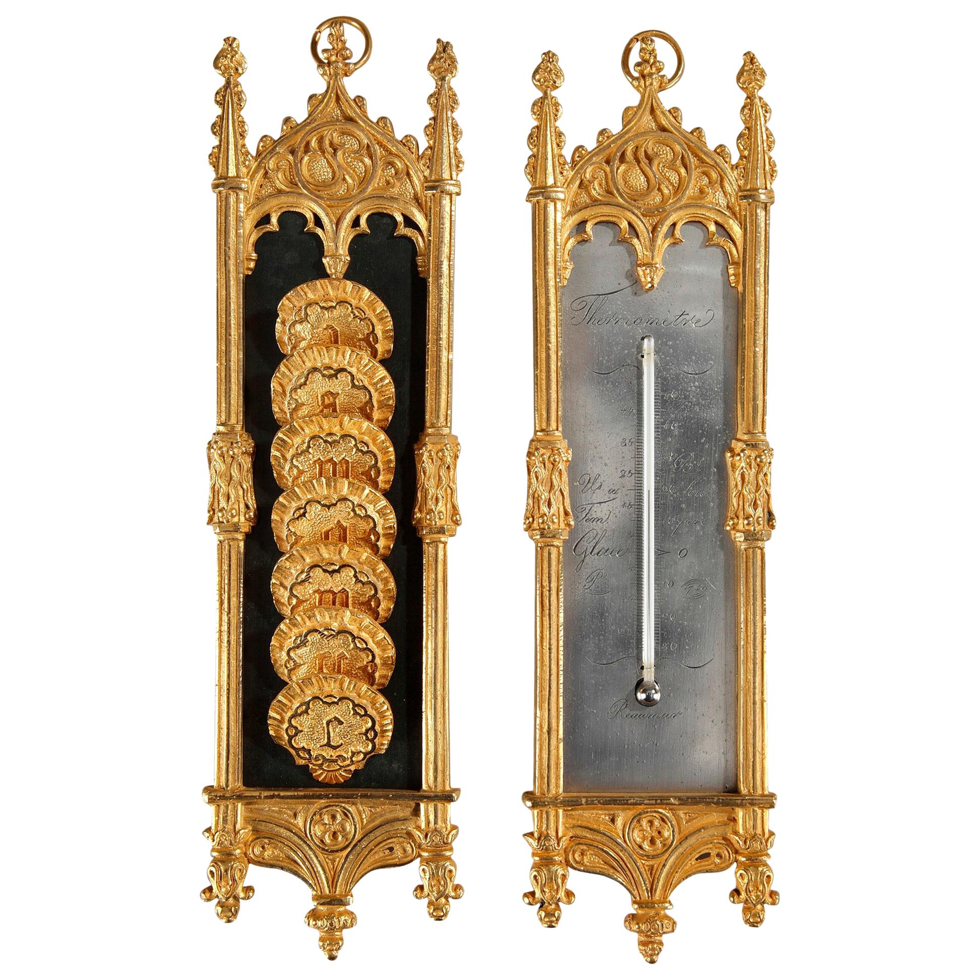 Early 19th Century Restauration Thermometer and Semainier