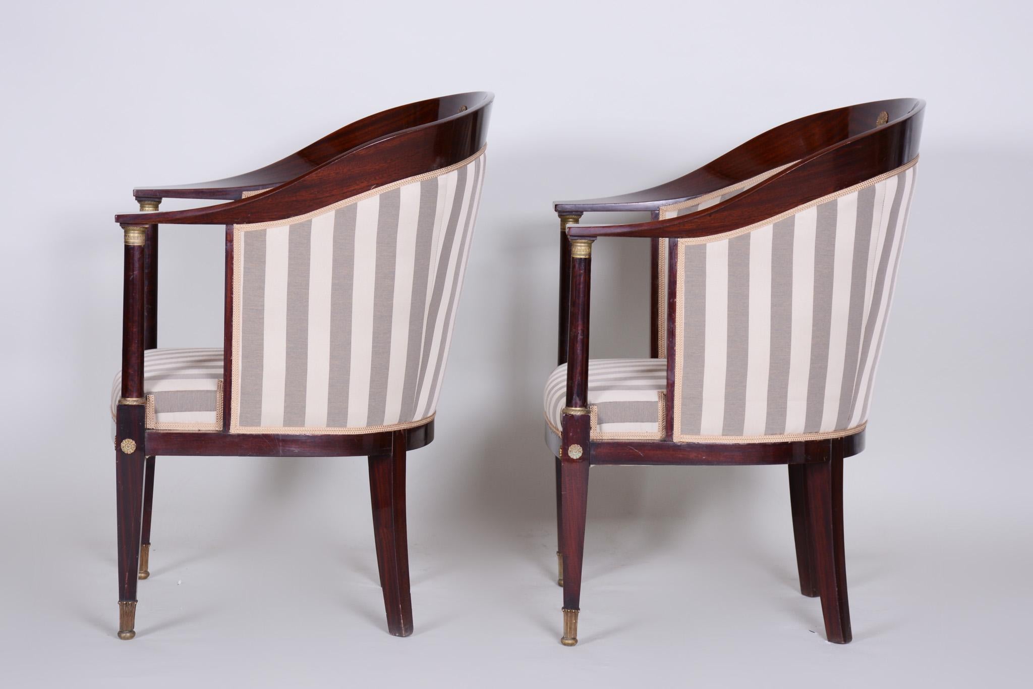 Early 19th Century Restored Empire Mahogany Living Room French Seating Set, 3pcs For Sale 10