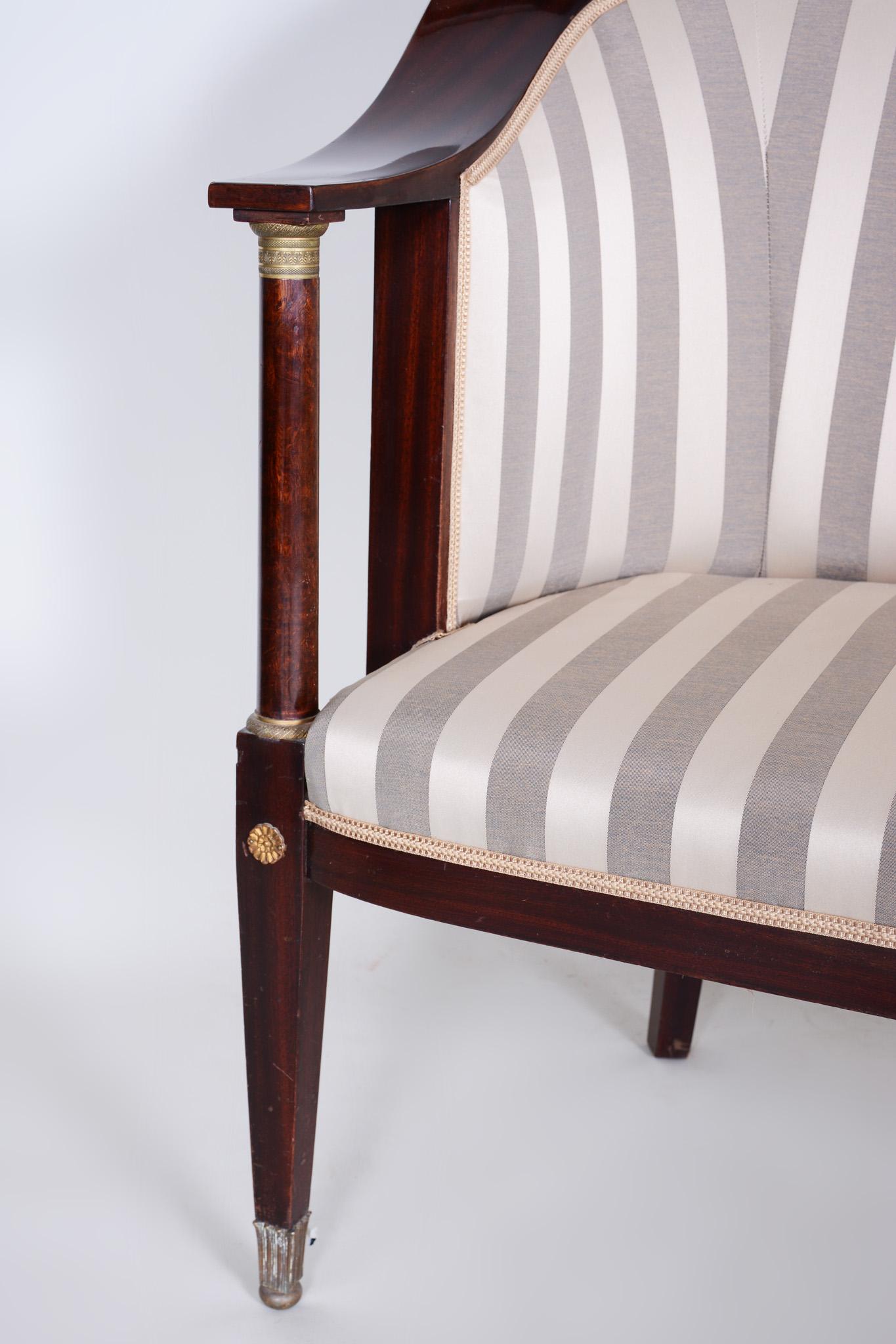 Early 19th Century Restored Empire Mahogany Living Room French Seating Set, 3pcs In Good Condition For Sale In Brandys nad Labem, Středočeský kraj