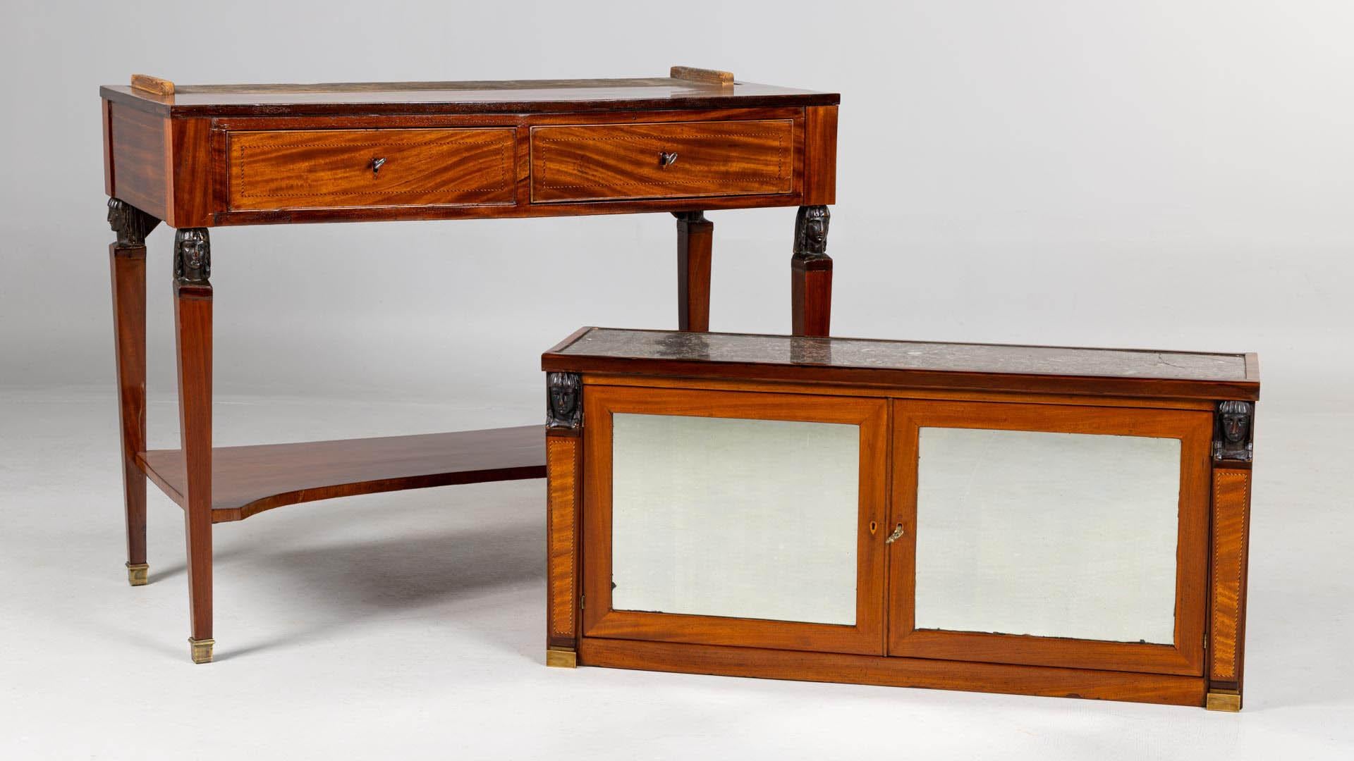 Early 19th Century Retour d'Egypte Mirror Table im Angebot 7
