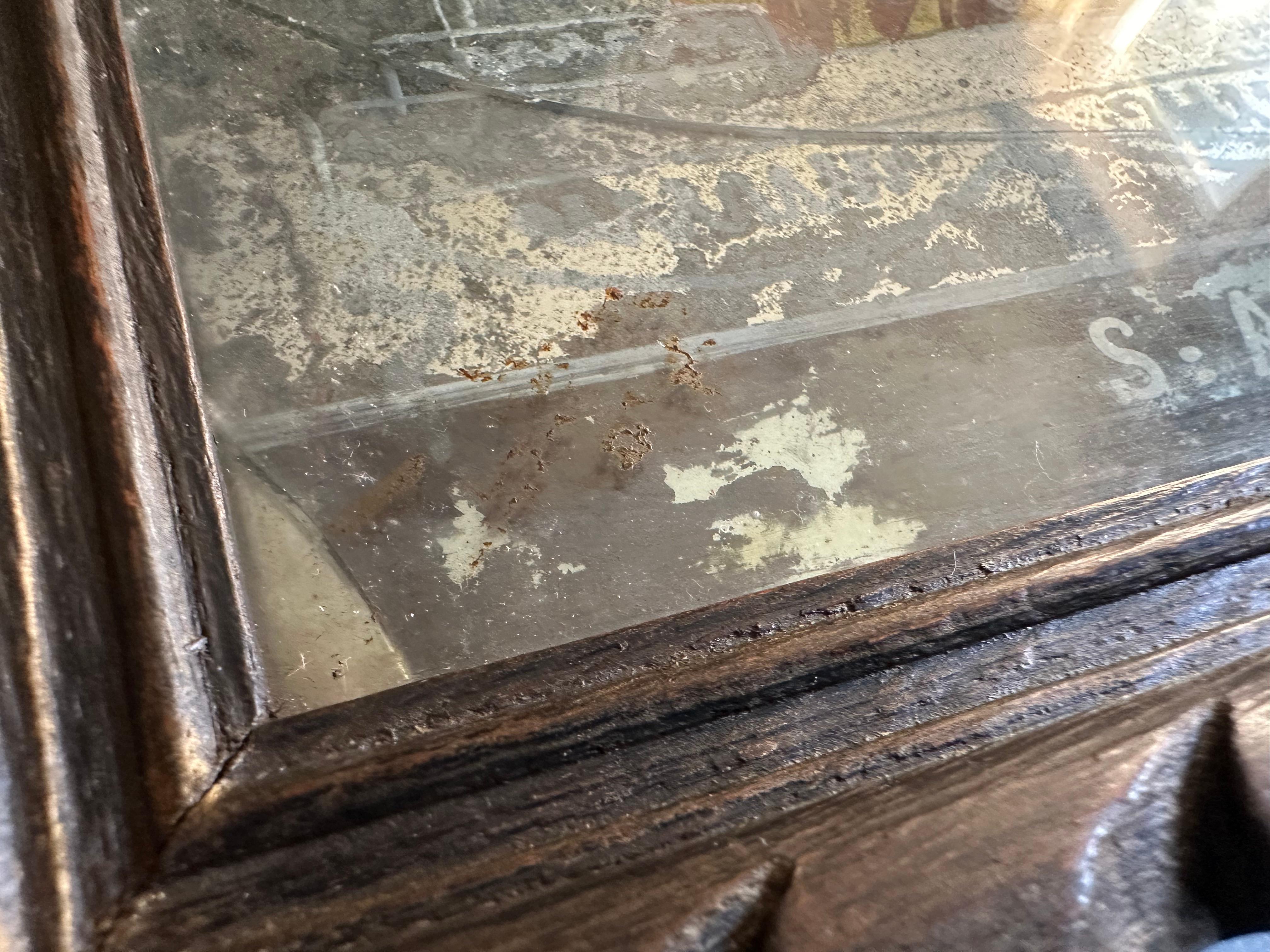 Early 19th Century Reverse Glass Painting of Saint Anne For Sale 8