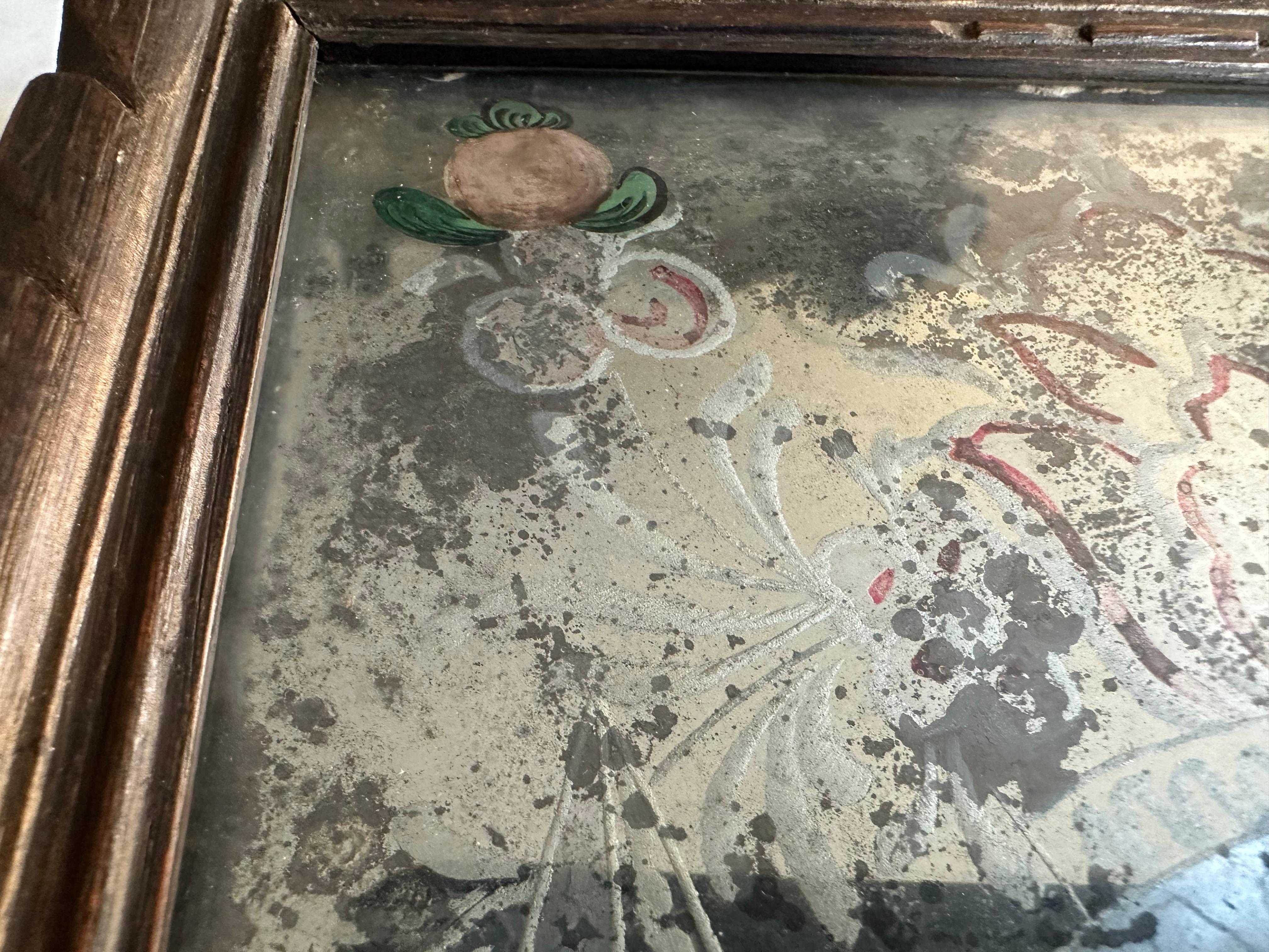 Early 19th Century Reverse Glass Painting of Saint Anne For Sale 13