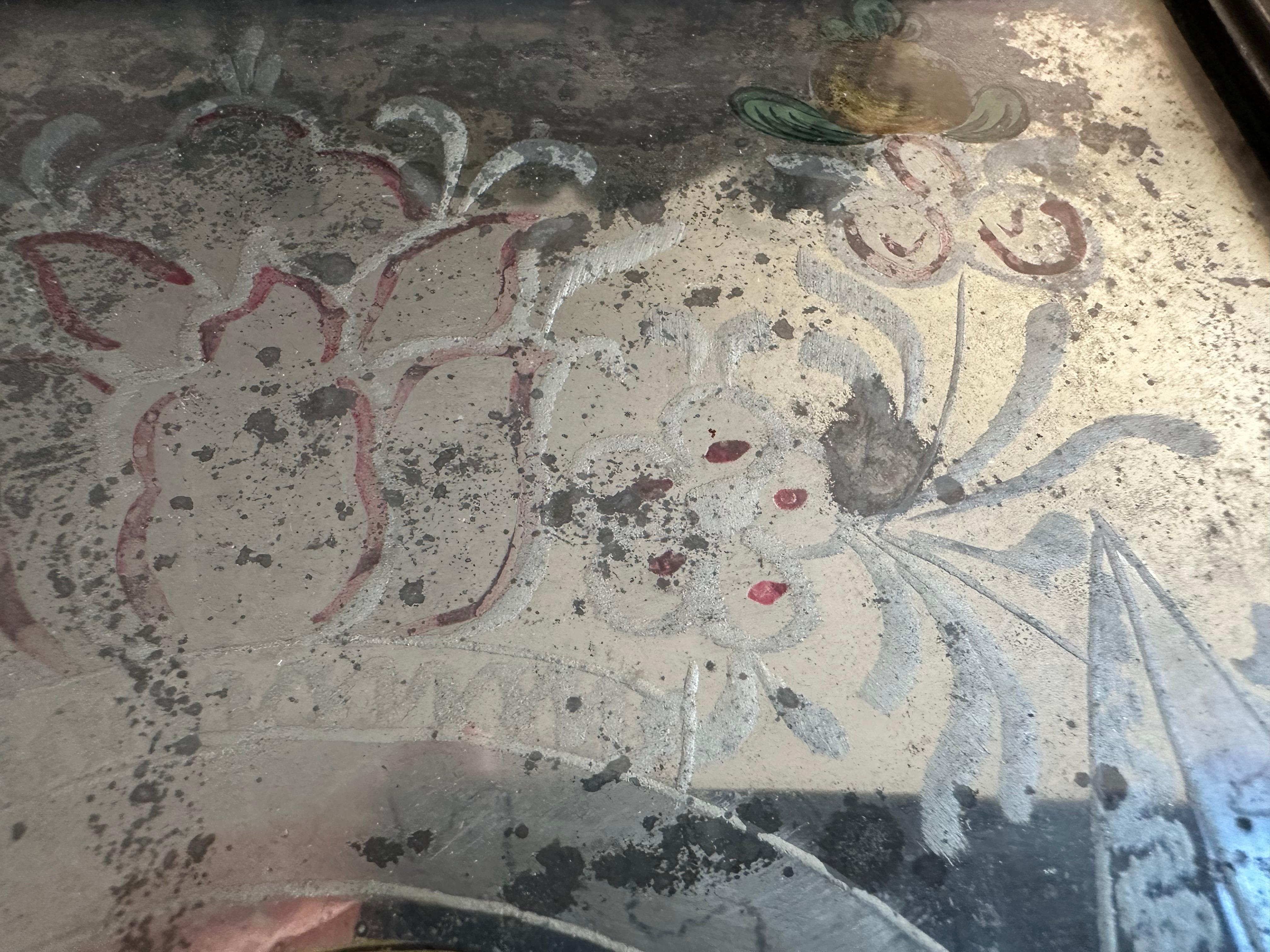 Early 19th Century Reverse Glass Painting of Saint Anne For Sale 1