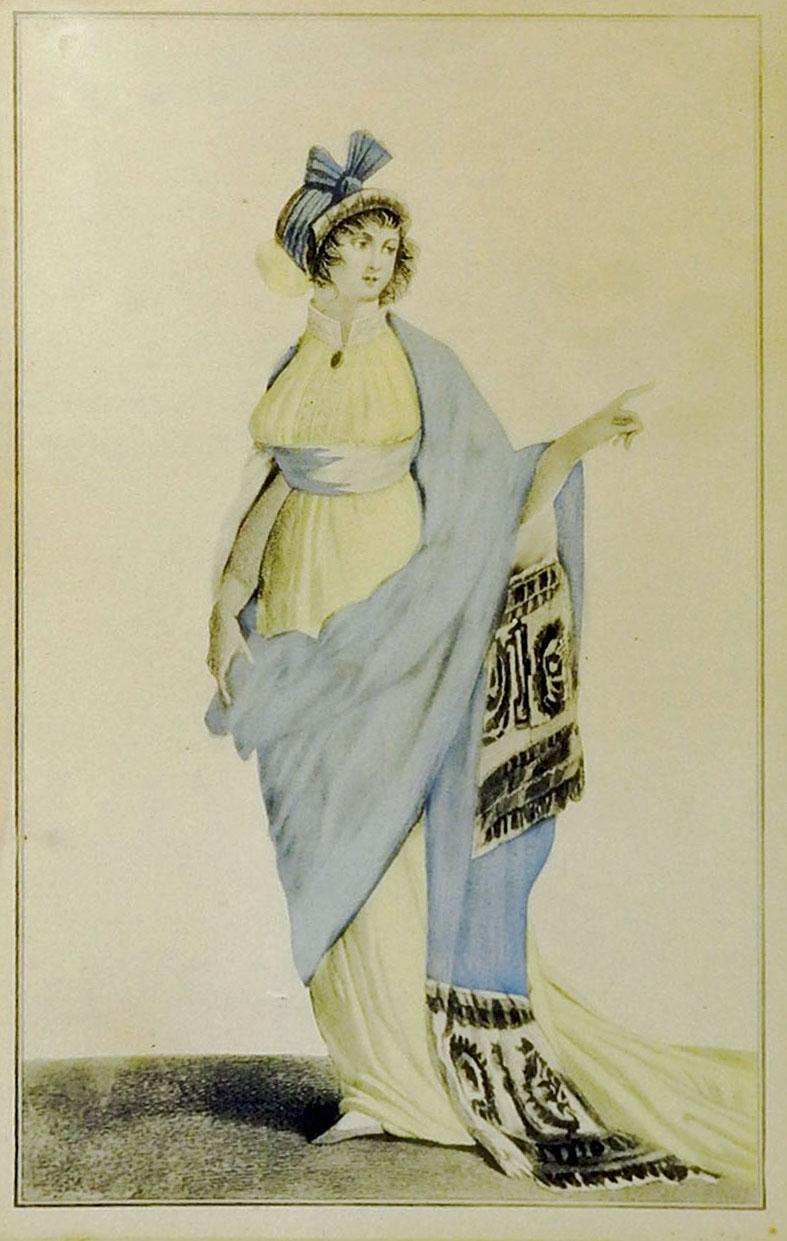 European Early 19th Century Romantic Regency Era Fashion, a Pair