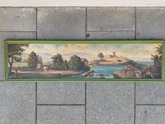 Early 19th Century Romantic Seascape With Figures Oil On Panel Supra Porte