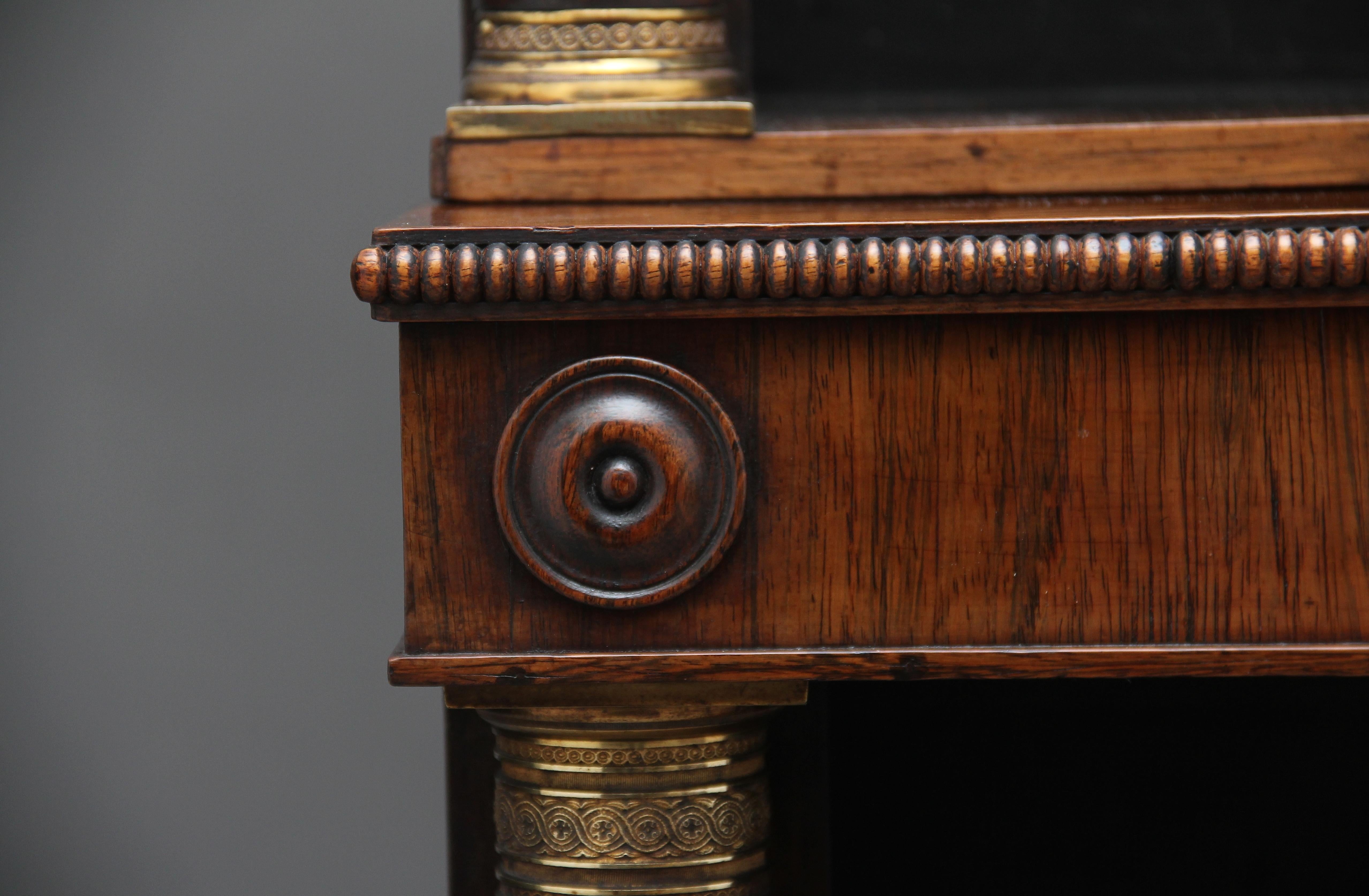 Early 19th Century Rosewood and Brass Inlaid Bookcase 8
